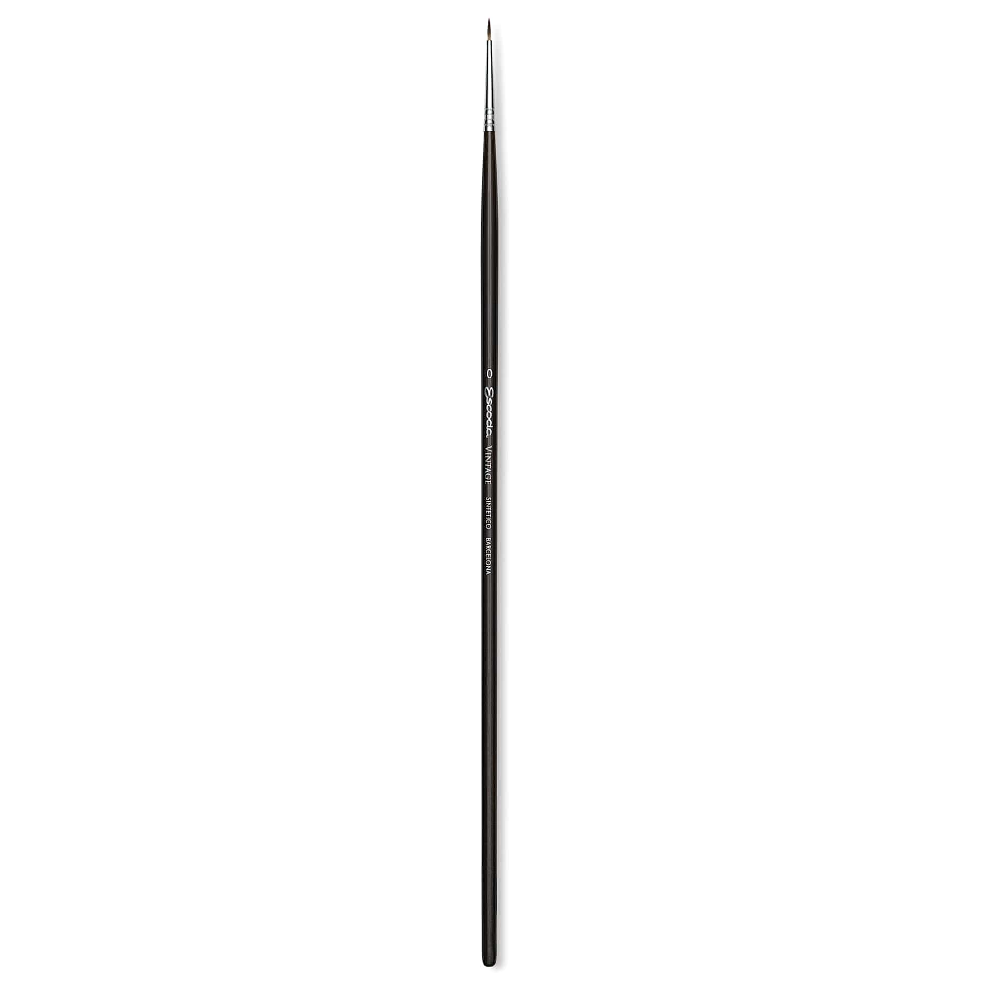 Escoda Vintage Synthetic Brush - Round Pointed, Long  Handle, Size 0
