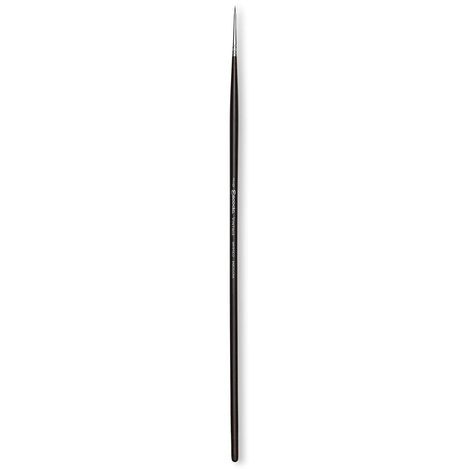 Escoda Vintage Synthetic Brush - Round Pointed, Long  Handle, Size 3/0
