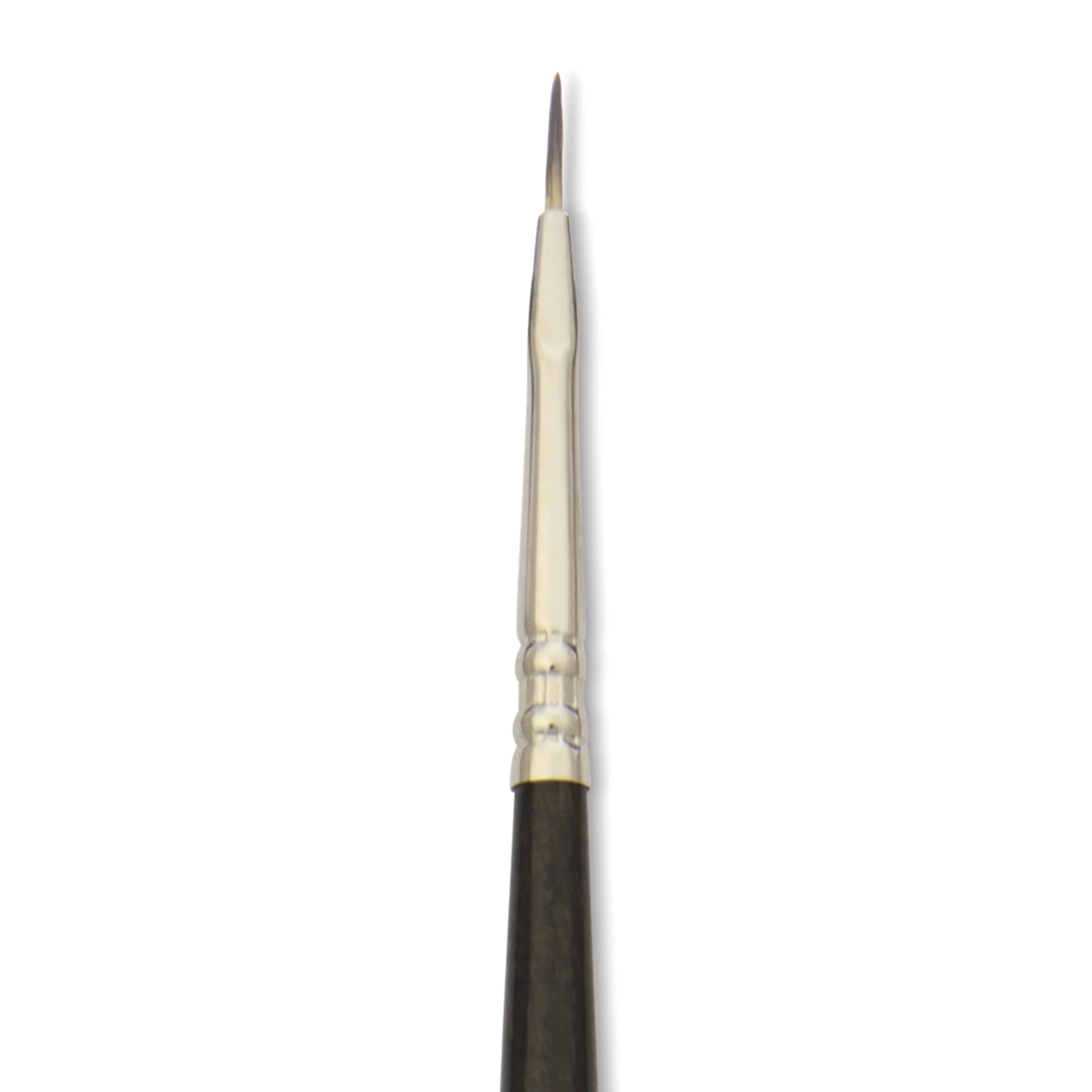 Escoda Vintage Synthetic Brush - Flat, Long Handle, Size 0, close-up