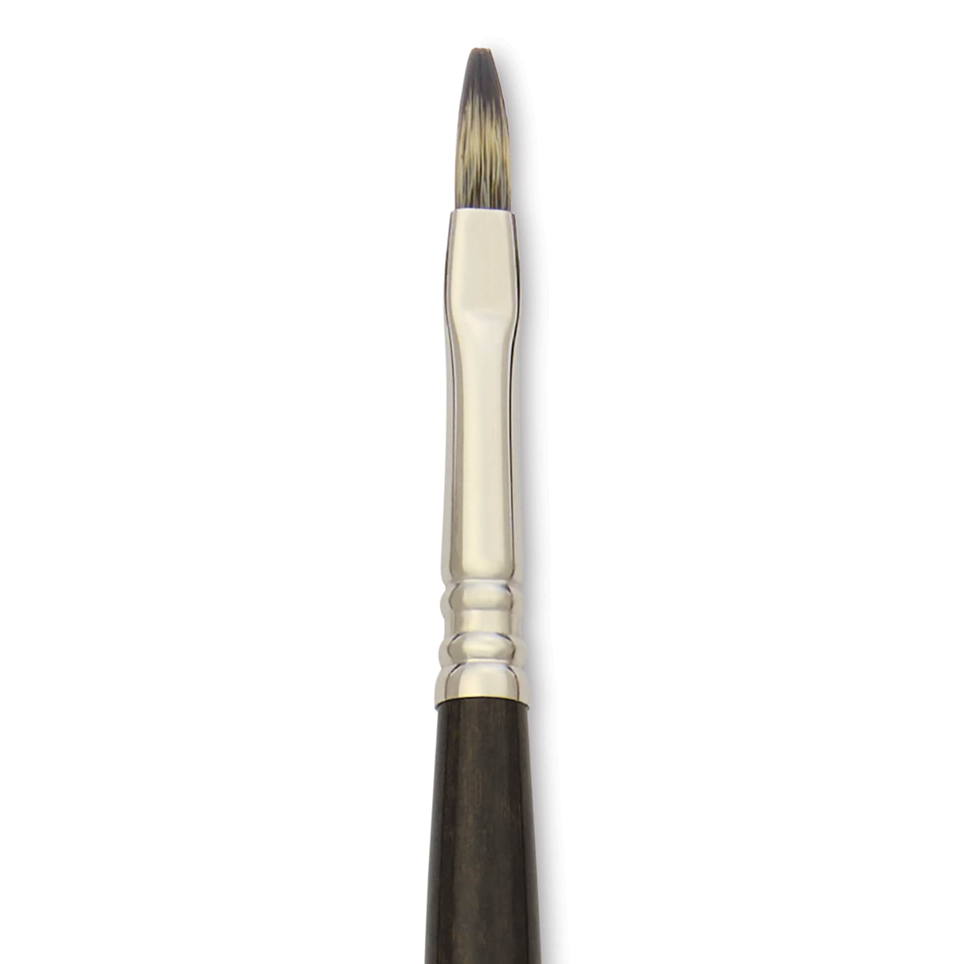 Escoda Vintage Synthetic Brush - Flat, Long Handle, Size 4, close-up