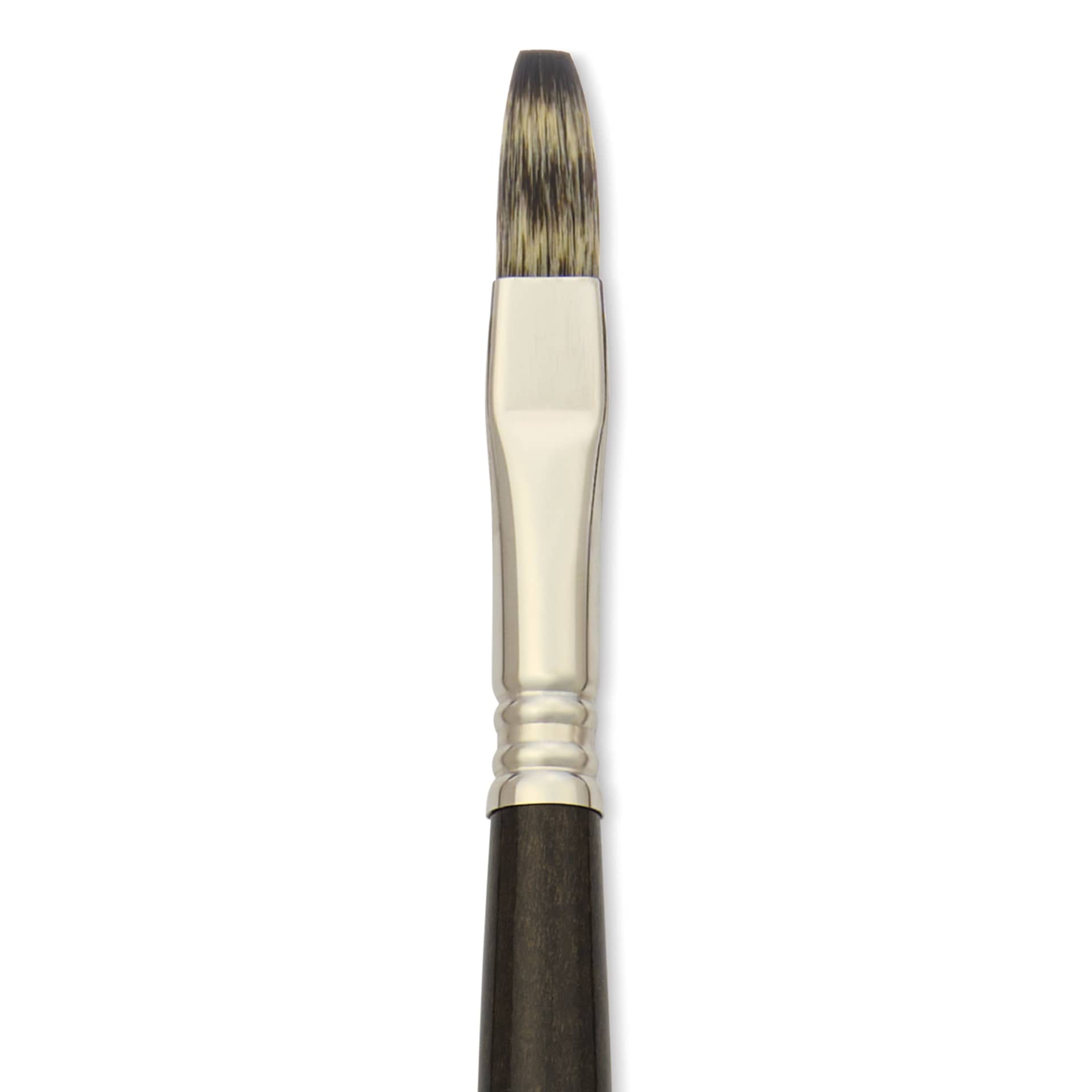 Escoda Vintage Synthetic Brush - Flat, Long Handle, Size 10, close-up
