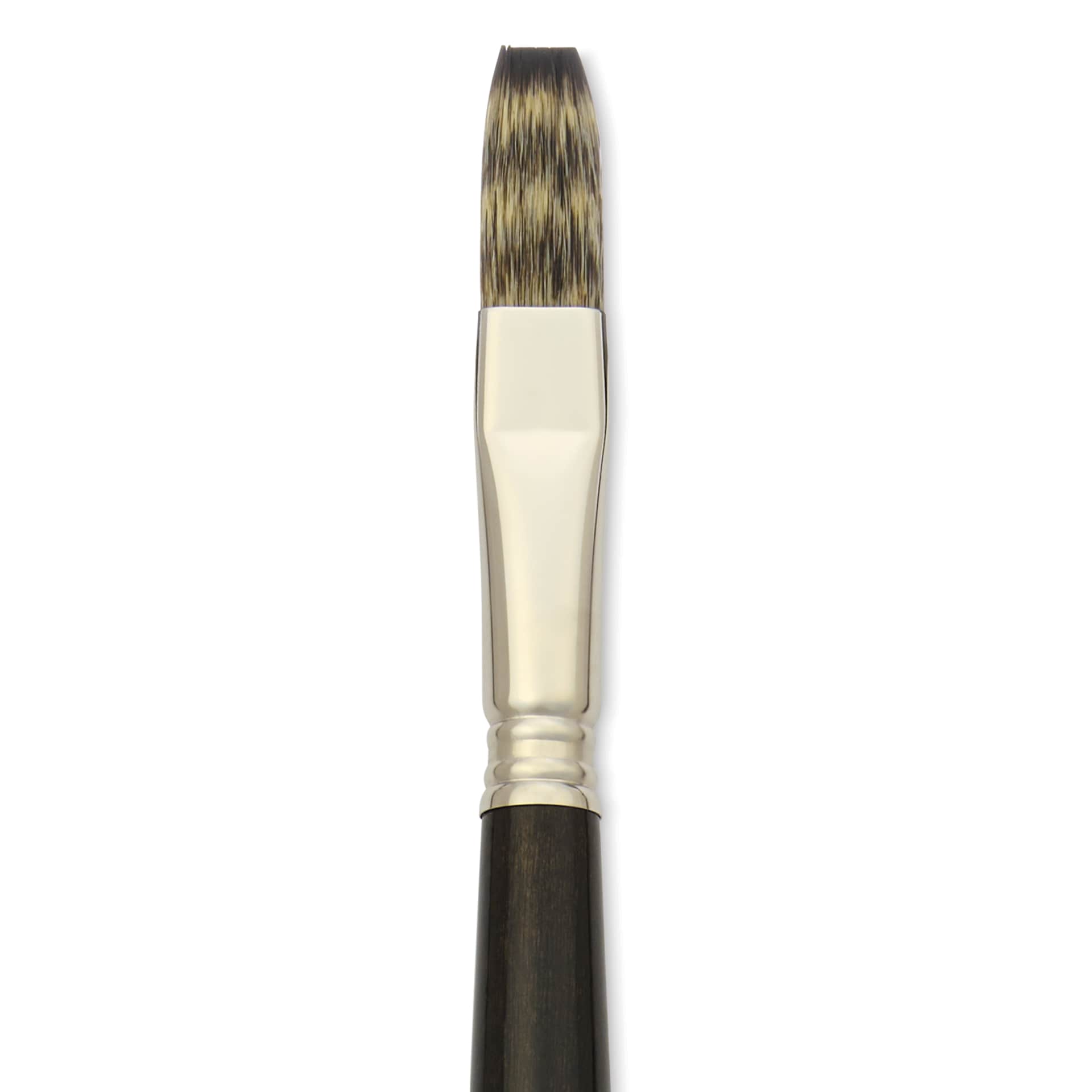 Escoda Vintage Synthetic Brush - Flat, Long  Handle, Size 14, close-up