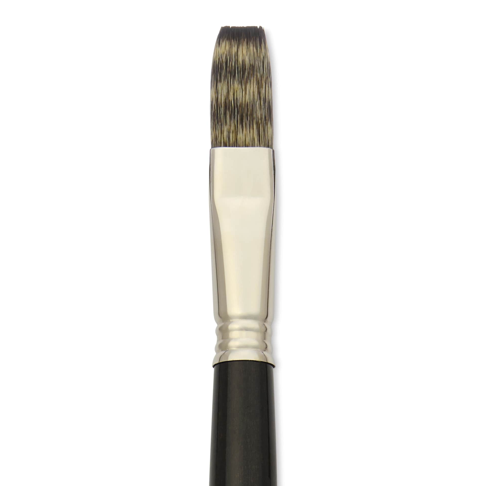 Escoda Vintage Synthetic Brush - Flat, Long  Handle, Size 16, close-up