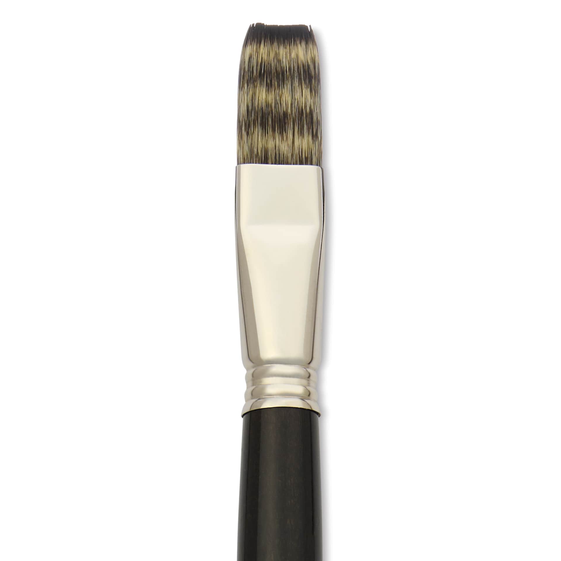 Escoda Vintage Synthetic Brush - Flat, Long  Handle, Size 18, close-up