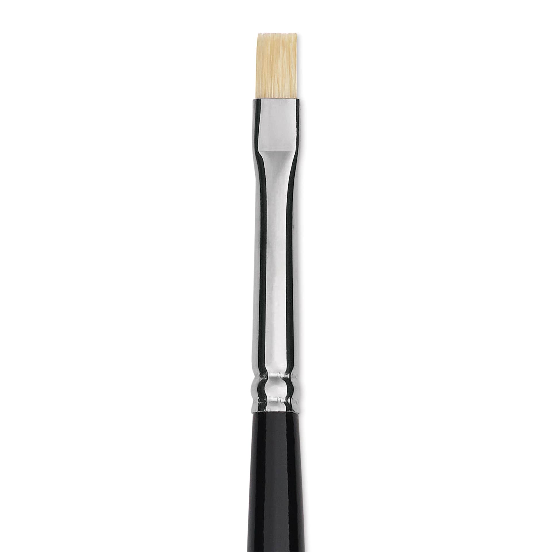 Trekell Hog Bristle Brush - Bright, Long Handle, Size 0, close up