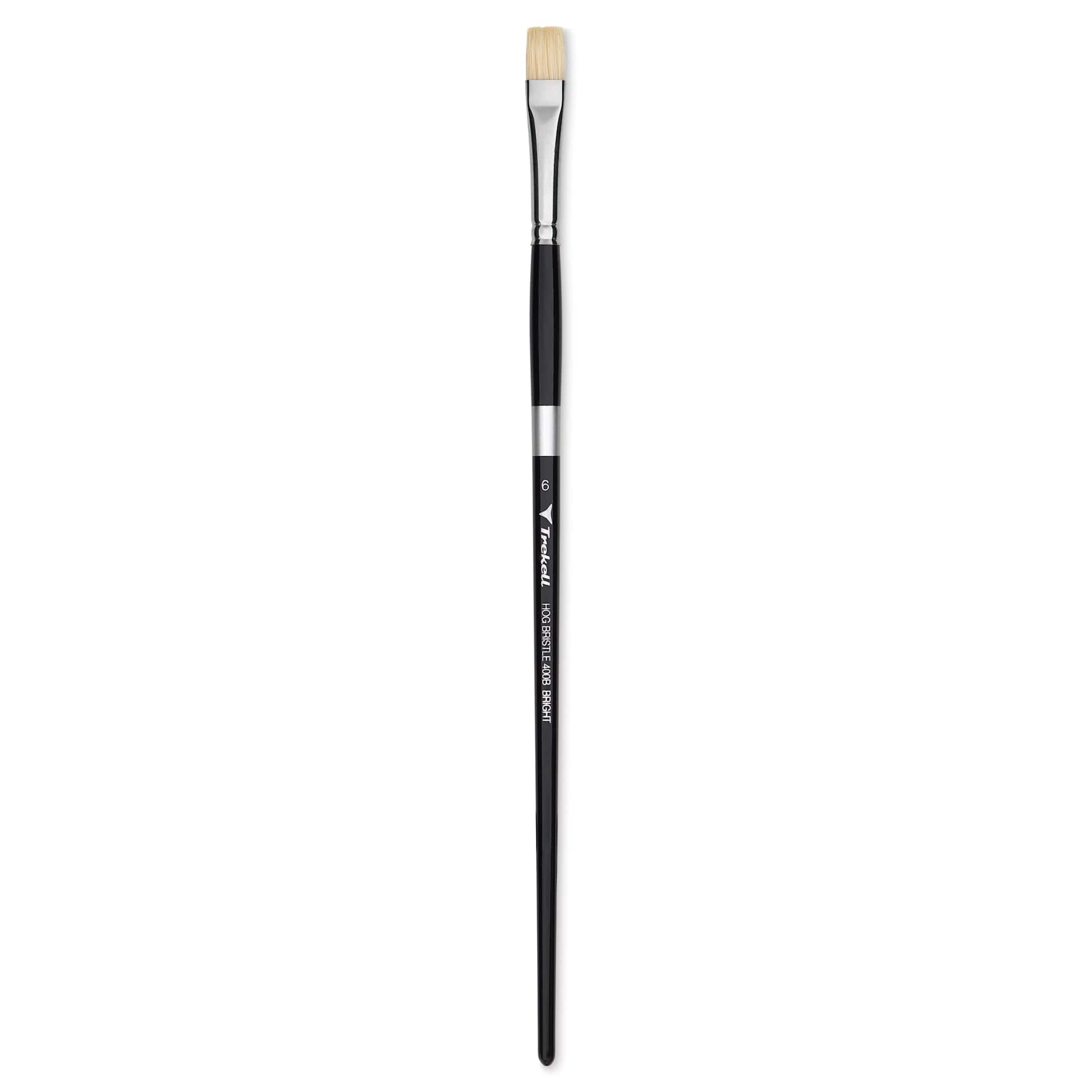Trekell Hog Bristle Brush - Bright, Long Handle, Size 6