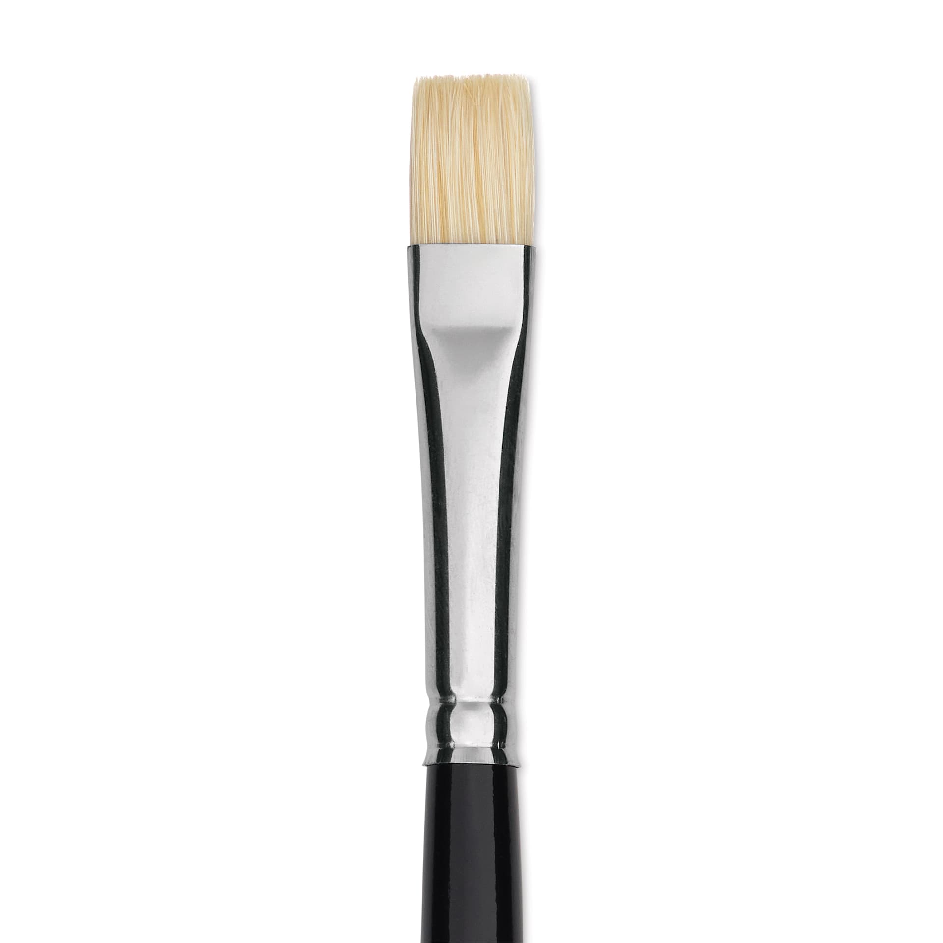 Trekell Hog Bristle Brush - Bright, Long Handle, Size 6, close up