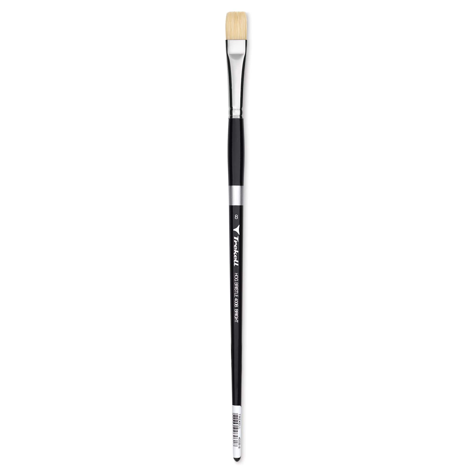 Trekell Hog Bristle Brush - Bright, Long Handle, Size 8