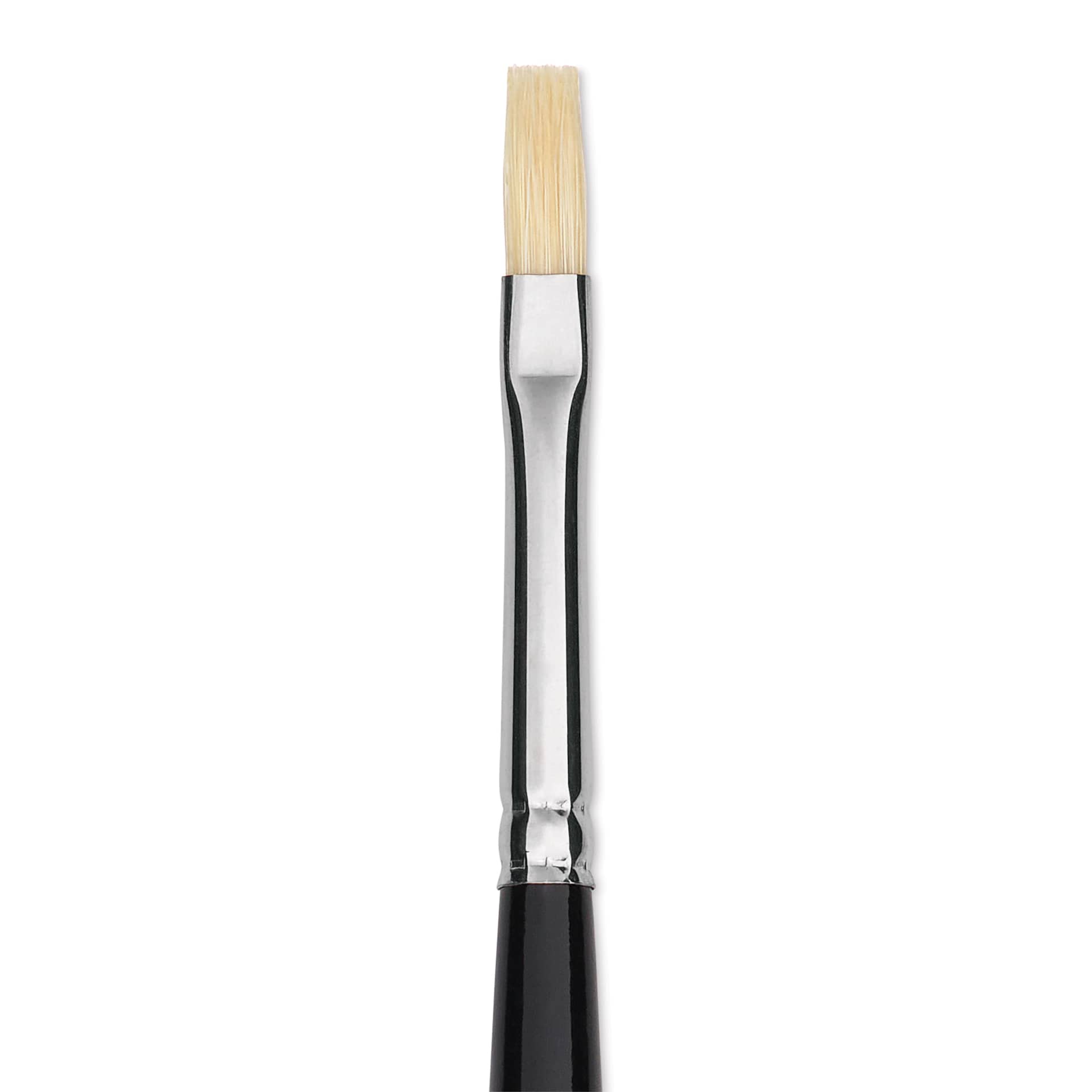Trekell Hog Bristle Brush - Flat, Long Handle, Size 0, close up