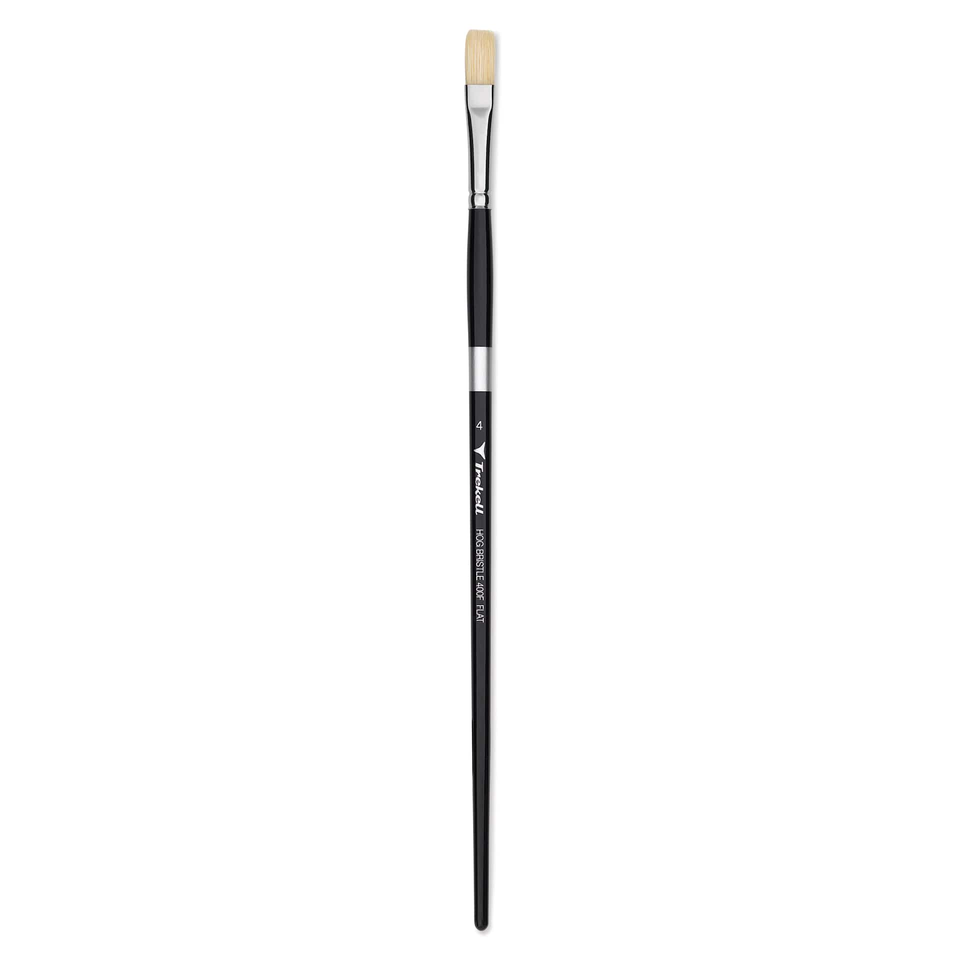 Trekell Hog Bristle Brush - Flat, Long Handle, Size 4