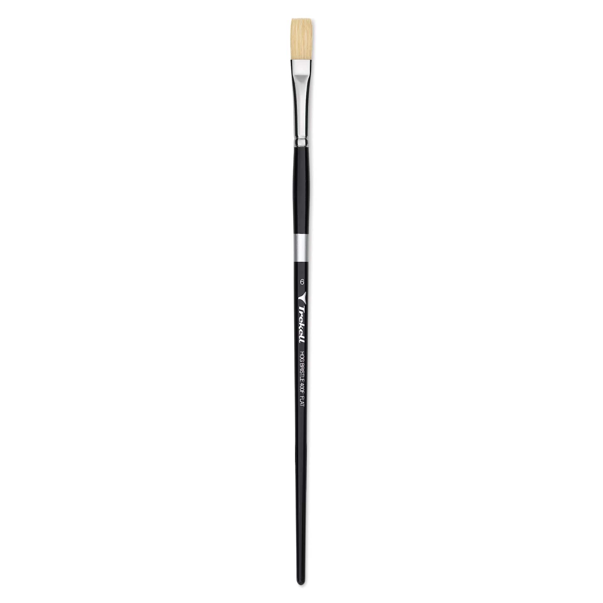 Trekell Hog Bristle Brush - Flat, Long Handle, Size 6