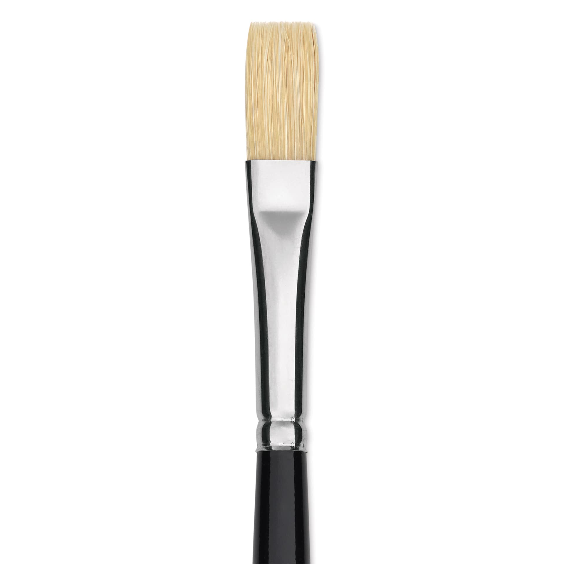 Trekell Hog Bristle Brush - Flat, Long Handle, Size 6, close up
