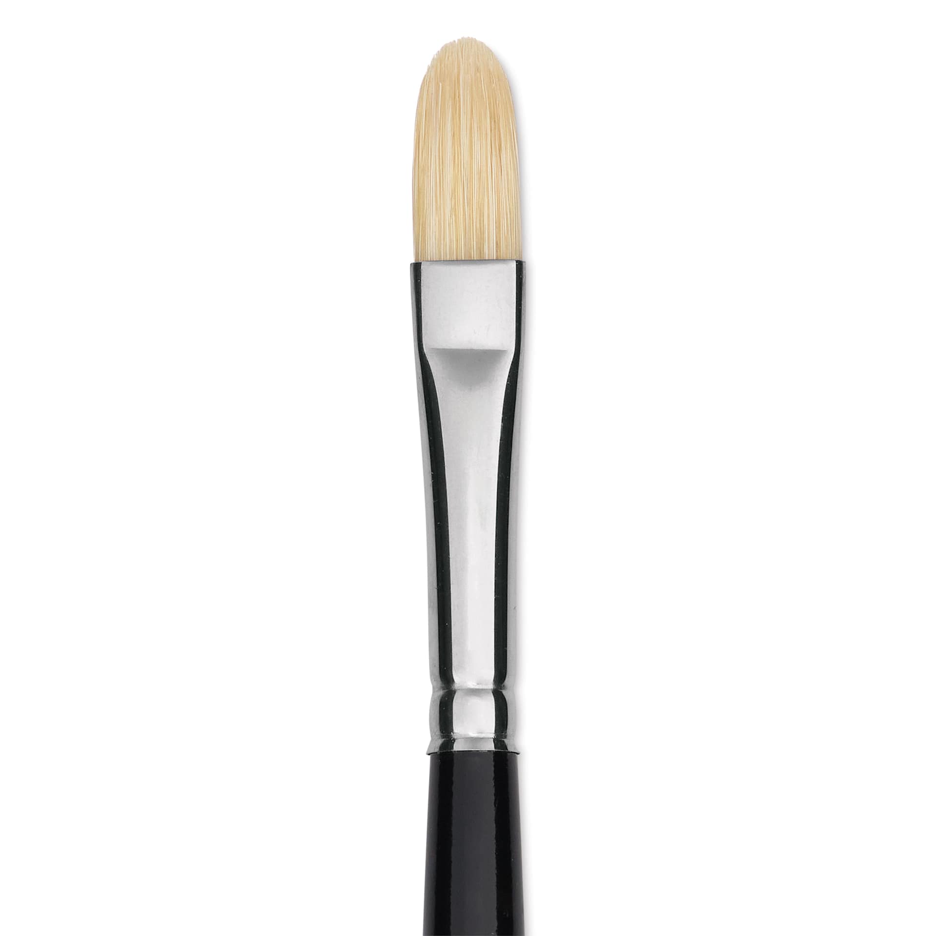 Trekell Hog Bristle Brush - Filbert, Long Handle, Size 4, close up