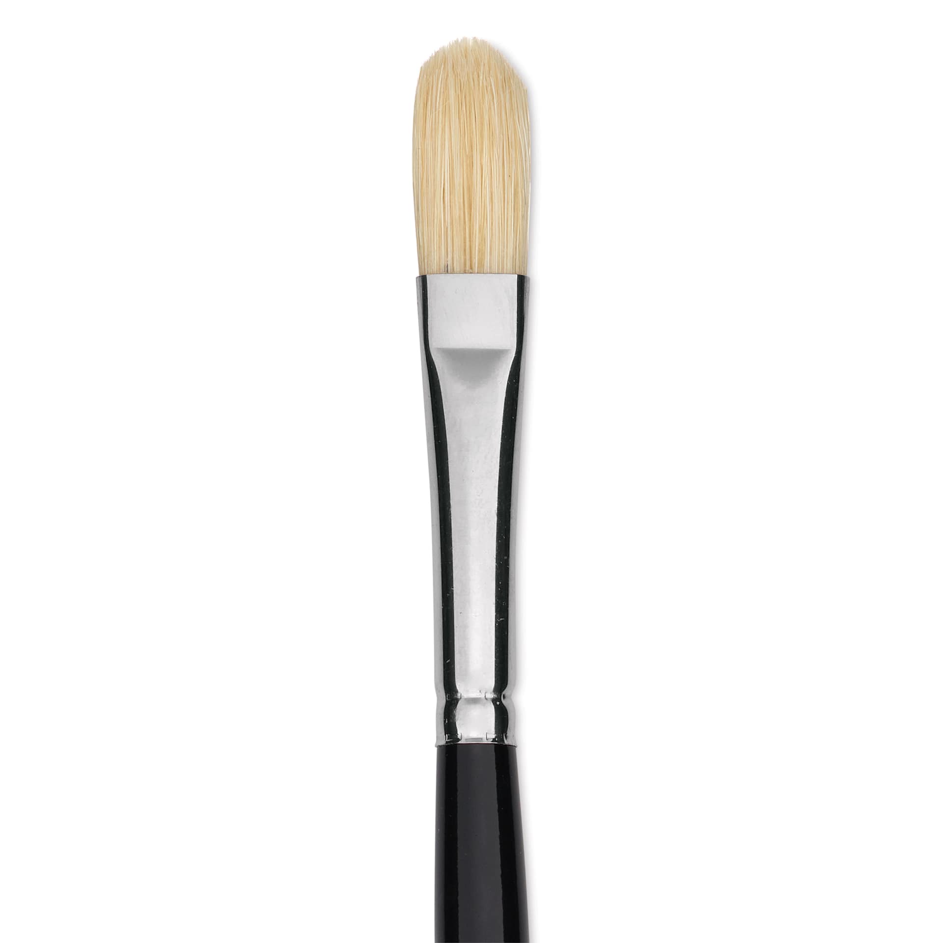 Trekell Hog Bristle Brush - Filbert, Long Handle, Size 6, close up