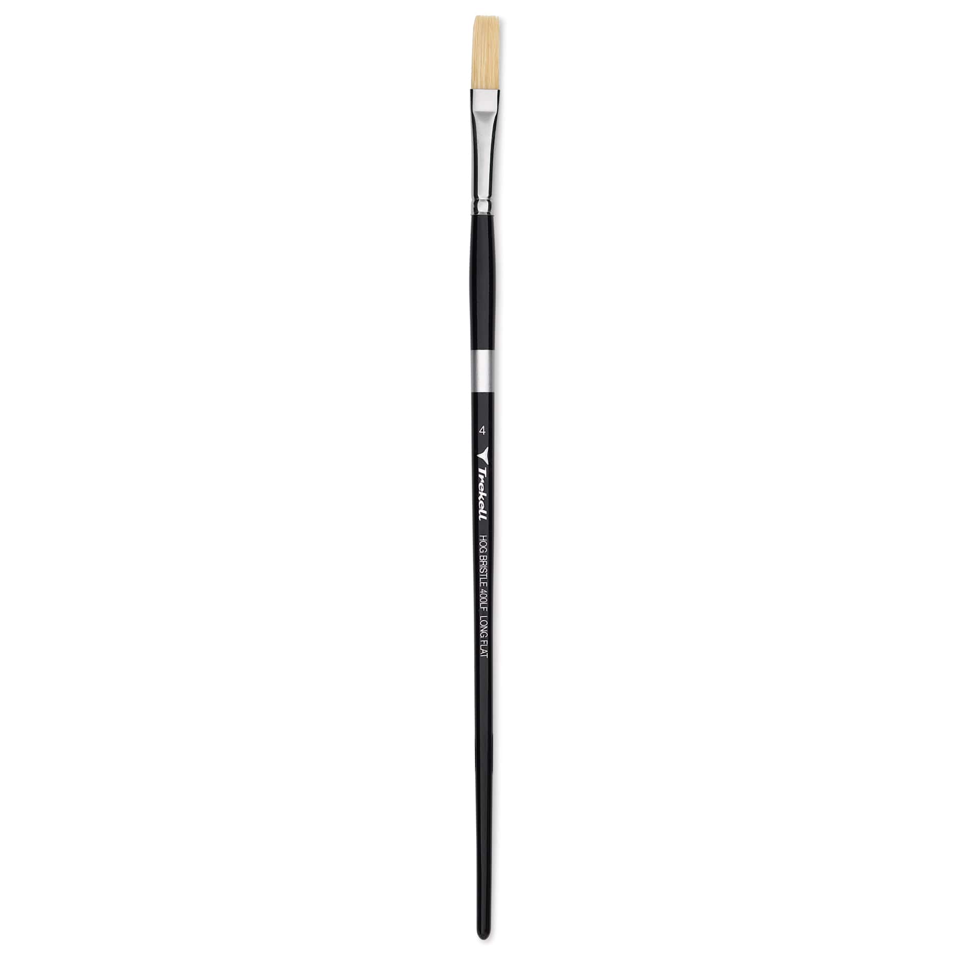 Trekell Hog Bristle Brush - Long Flat, Long Handle, Size 4