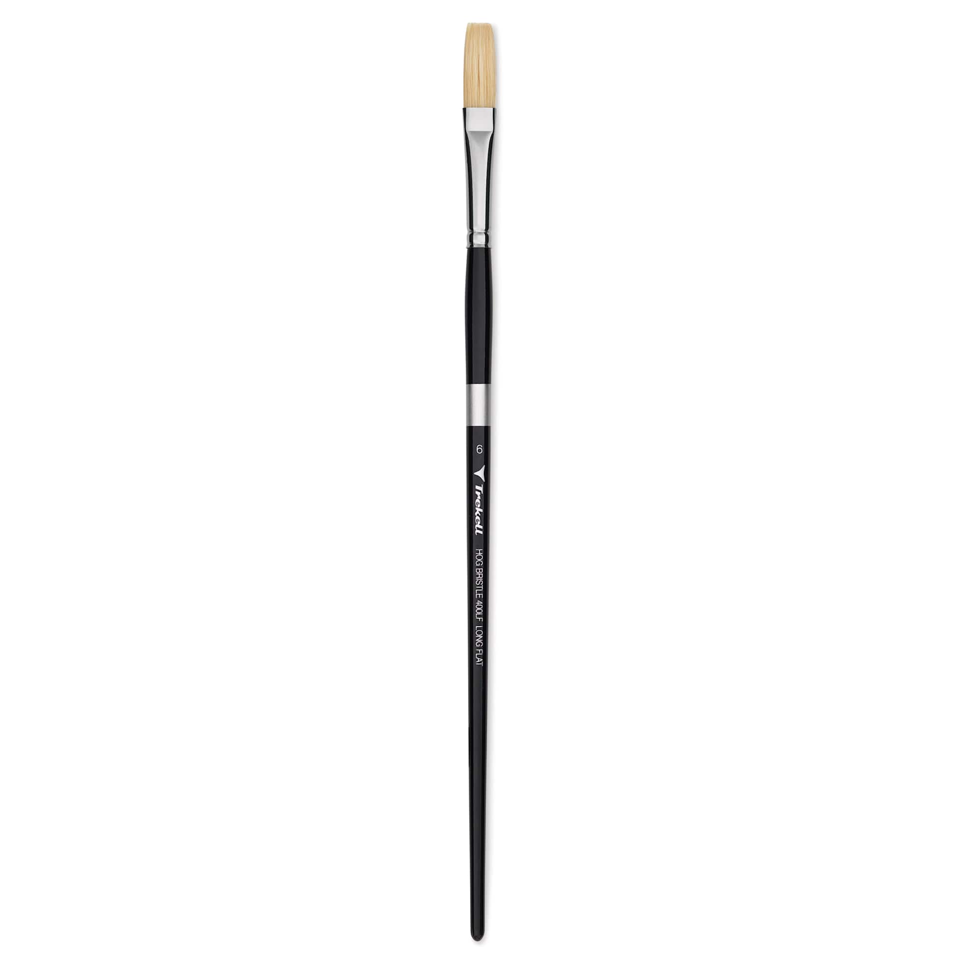 Trekell Hog Bristle Brush - Long Flat, Long Handle, Size 6