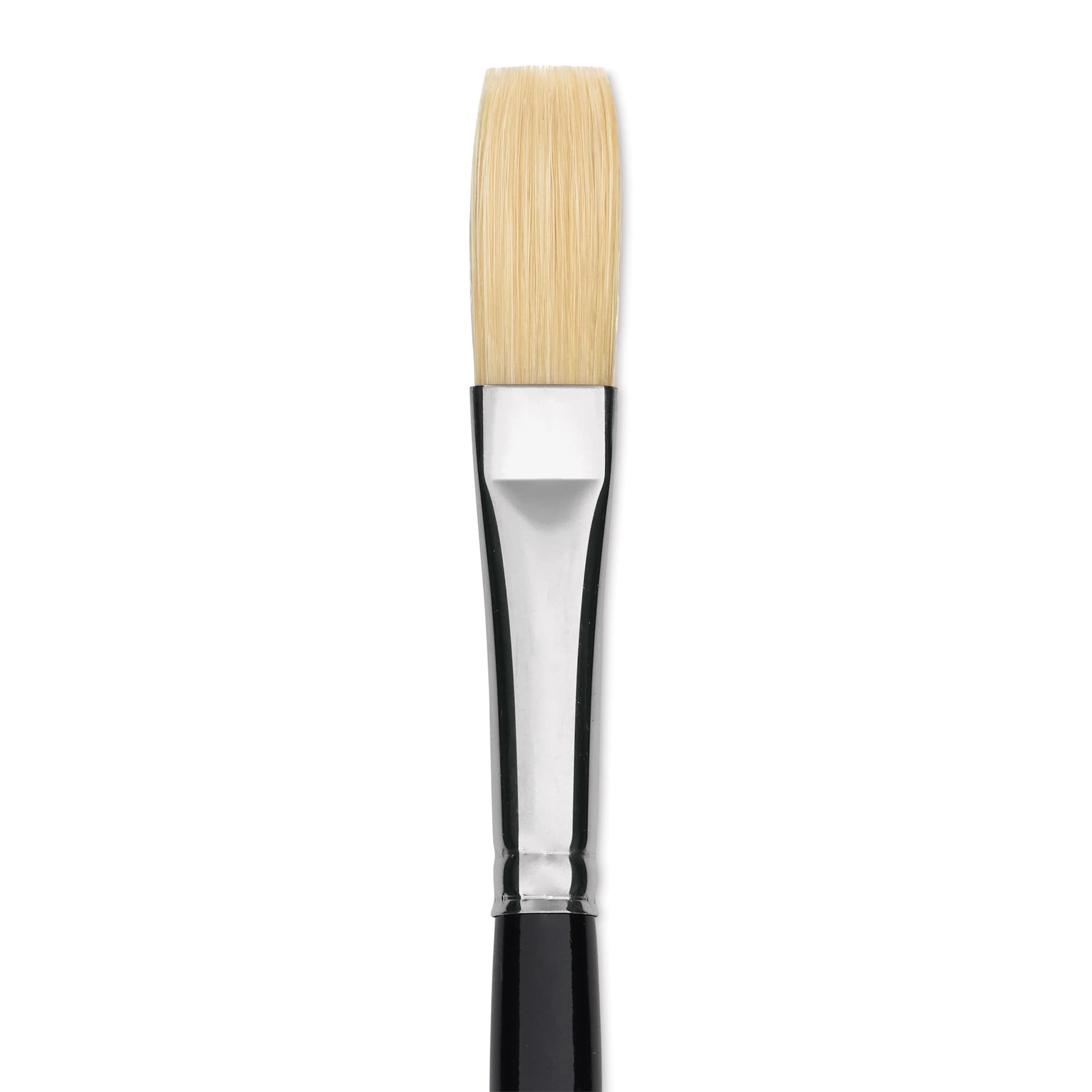 Trekell Hog Bristle Brush - Long Flat, Long Handle, Size 8, close up