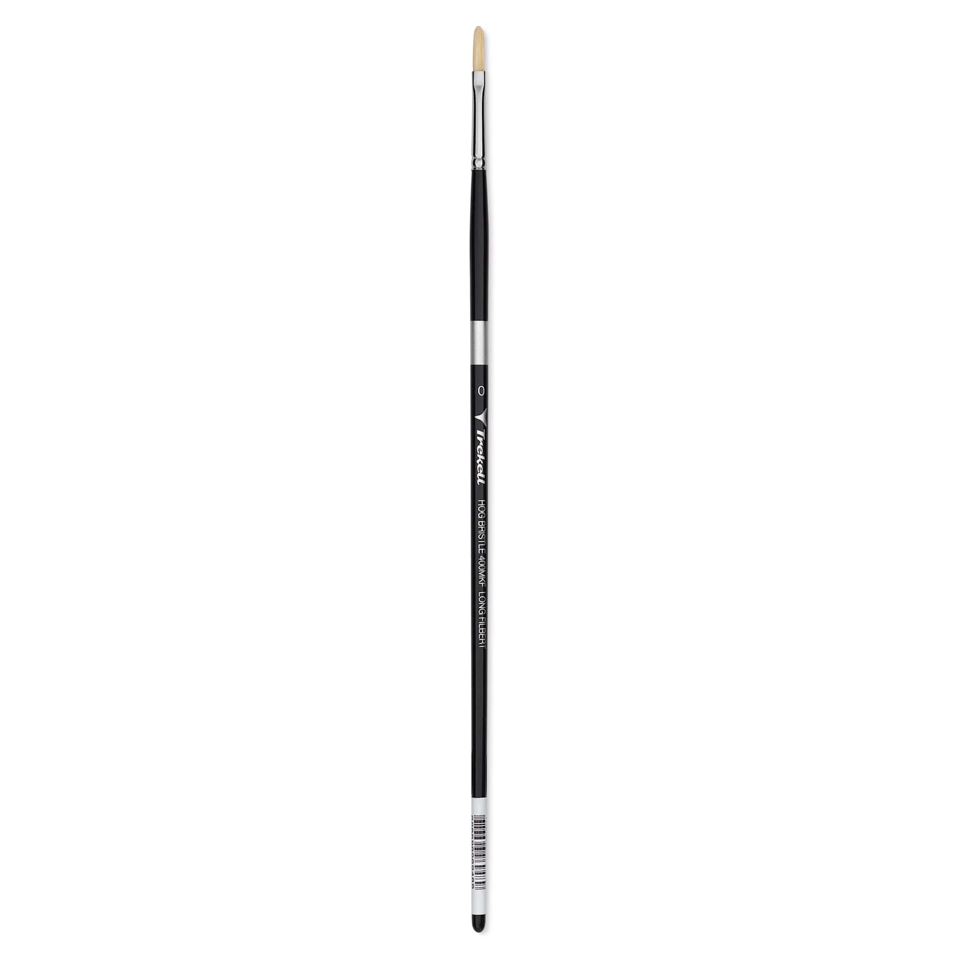 Trekell Hog Bristle Brush - Long Filbert, Long Handle, Size 0