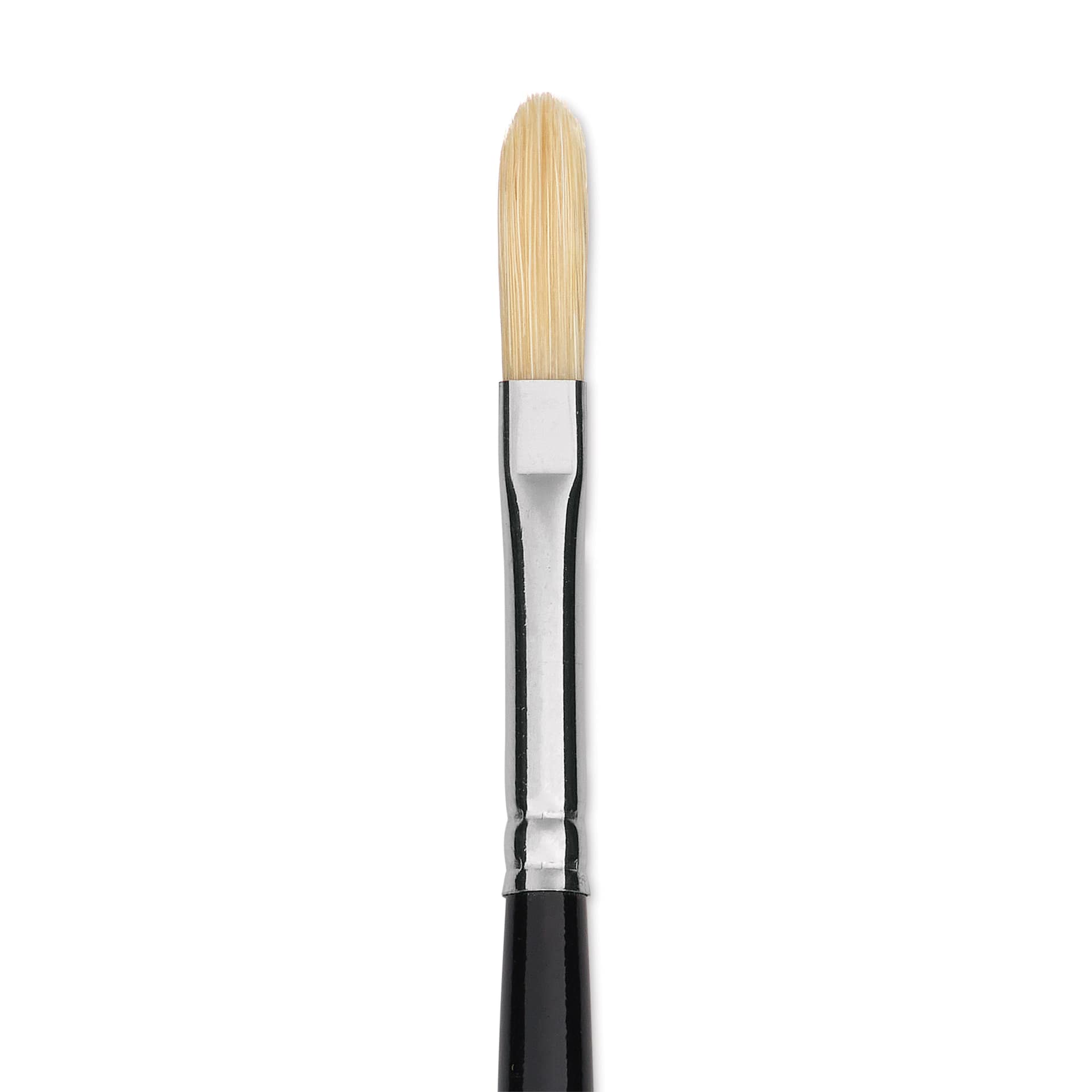 Trekell Hog Bristle Brush - Long Filbert, Long Handle, Size 2, close up