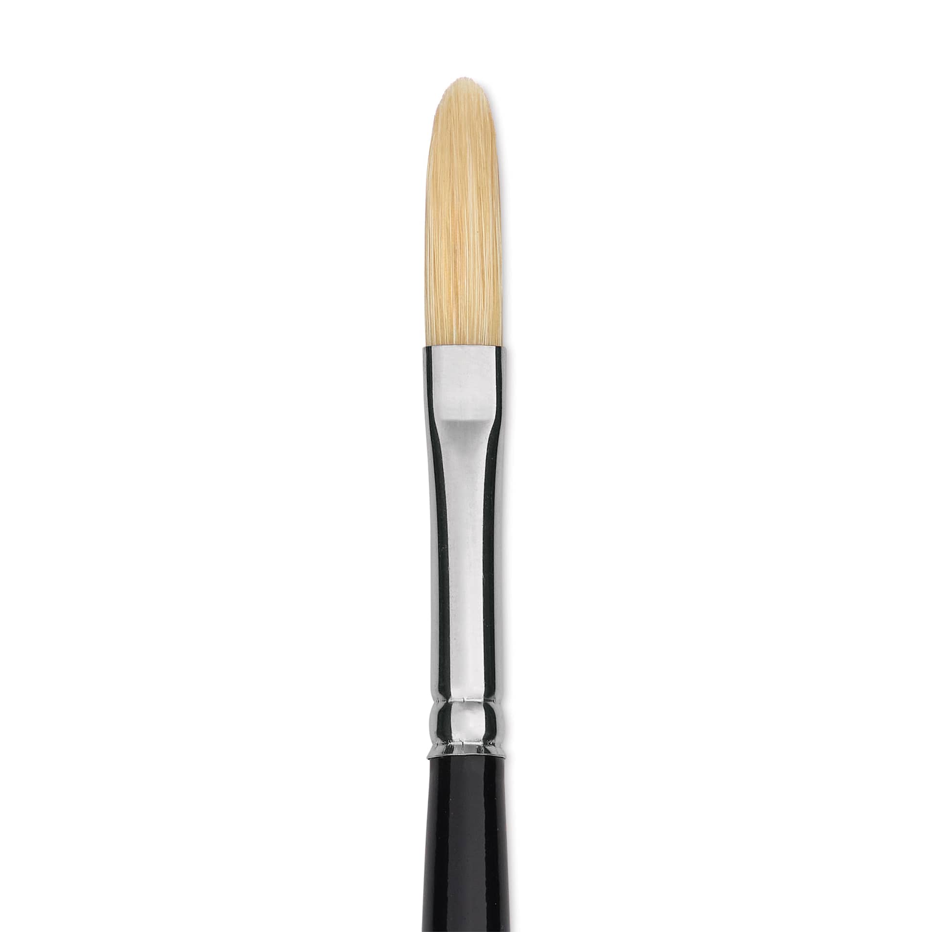 Trekell Hog Bristle Brush - Long Filbert, Long Handle, Size 3, close up