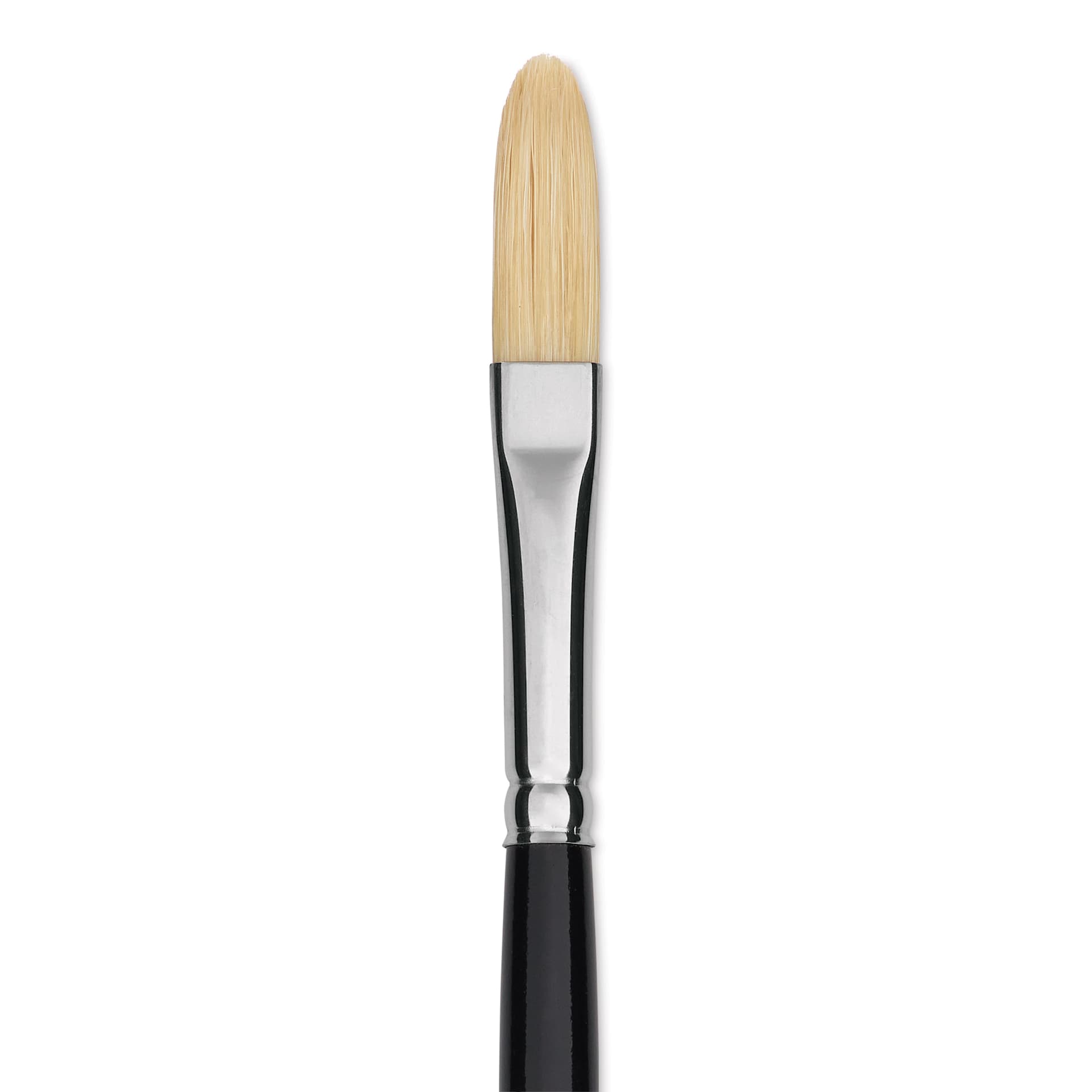 Trekell Hog Bristle Brush - Long Filbert, Long Handle, Size 4, close up