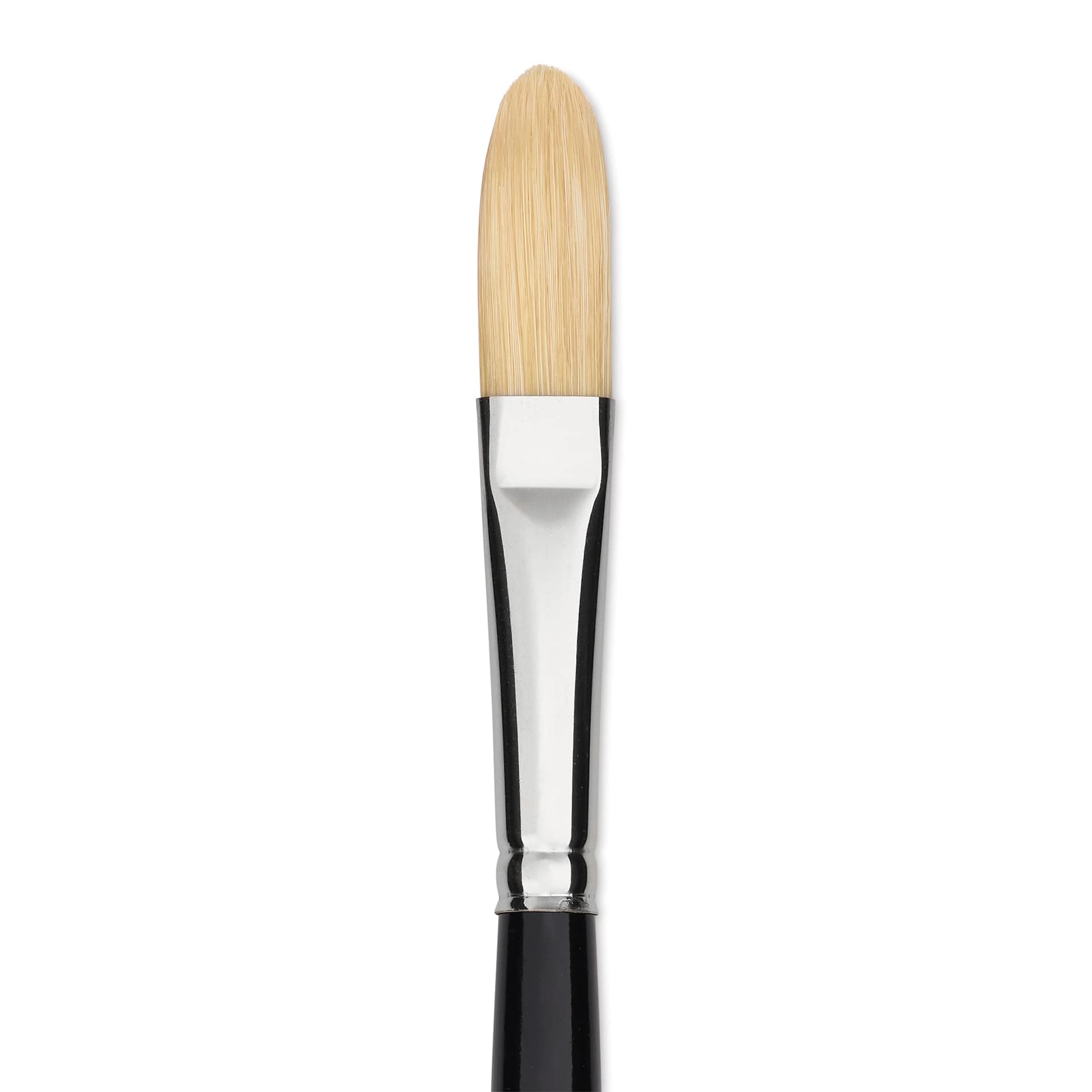 Trekell Hog Bristle Brush - Long Filbert, Long Handle, Size 8, close up