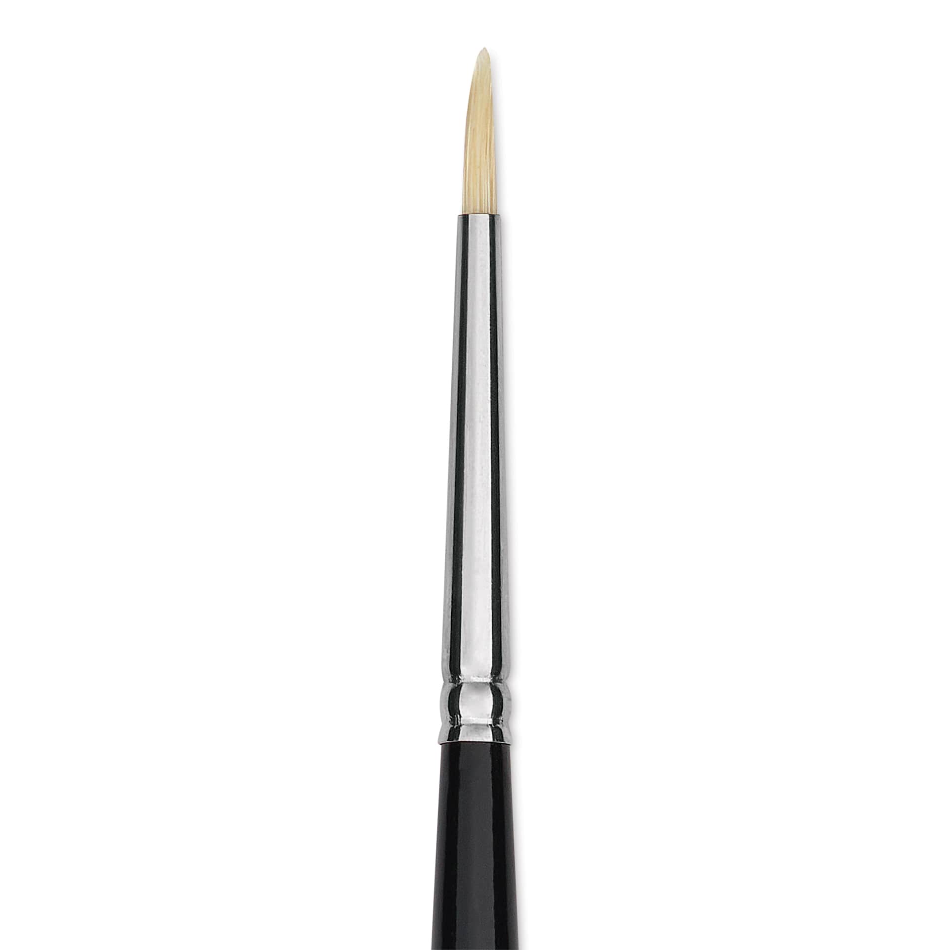 Trekell Hog Bristle Brush - Round, Long Handle, Size 0, close up