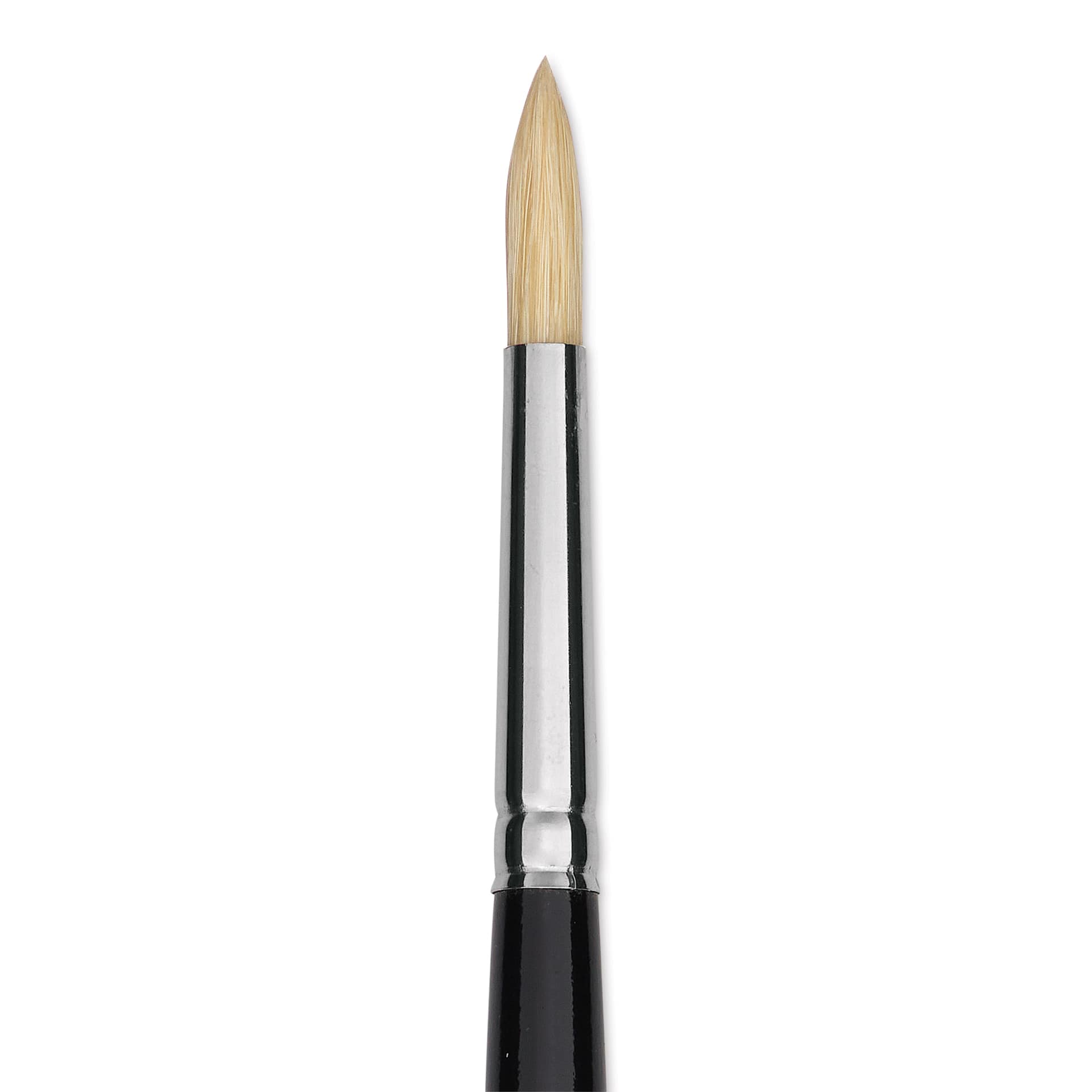 Trekell Hog Bristle Brush - Round, Long Handle, Size 4, close up