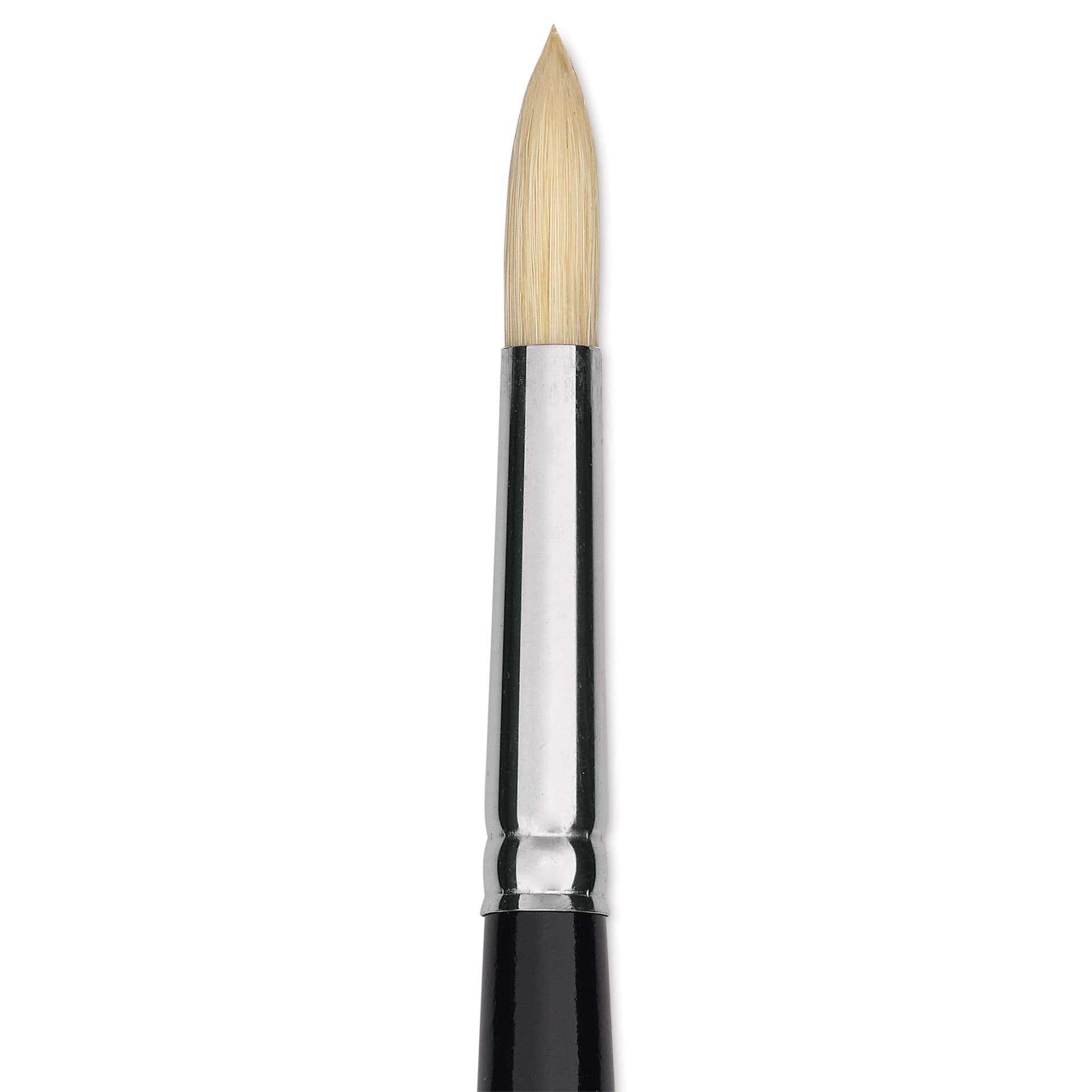 Trekell Hog Bristle Brush - Round, Long Handle, Size 6, close up