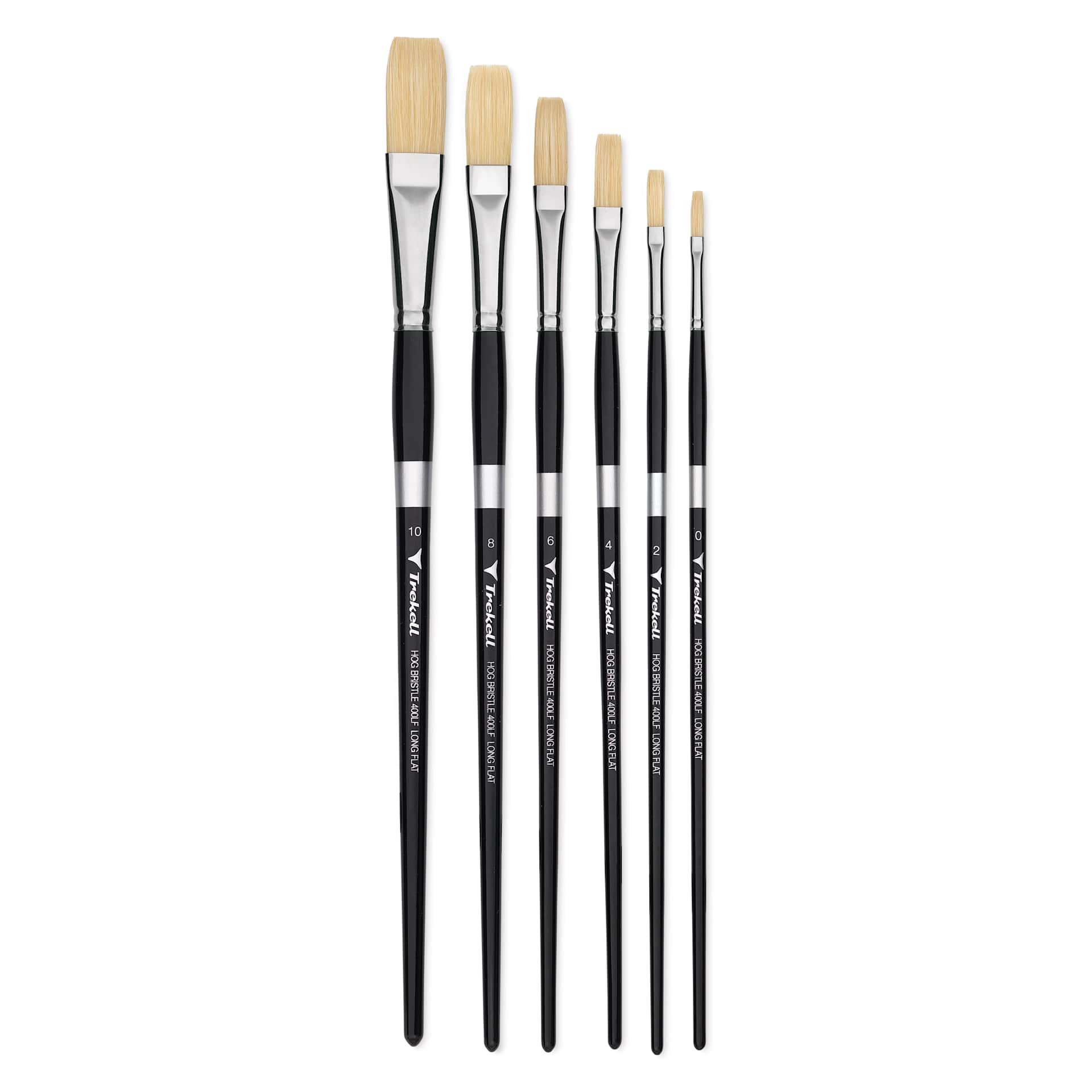 Trekell Hog Bristle Brushes - Long Flats in available sizes