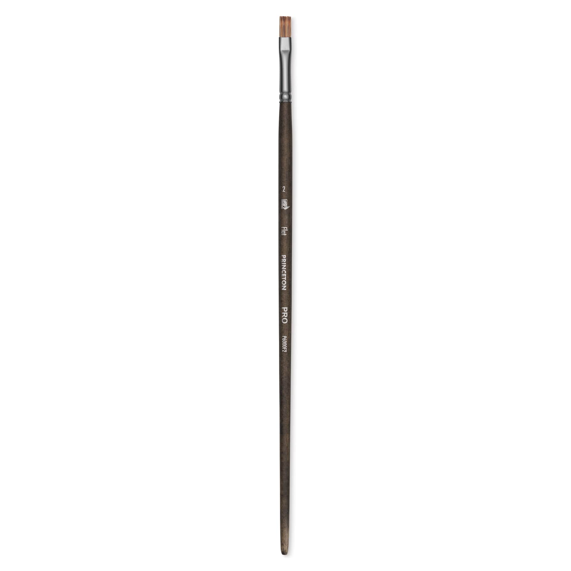 Princeton Pro Series 6000 Brush - Flat, Long Handle, Size 2
