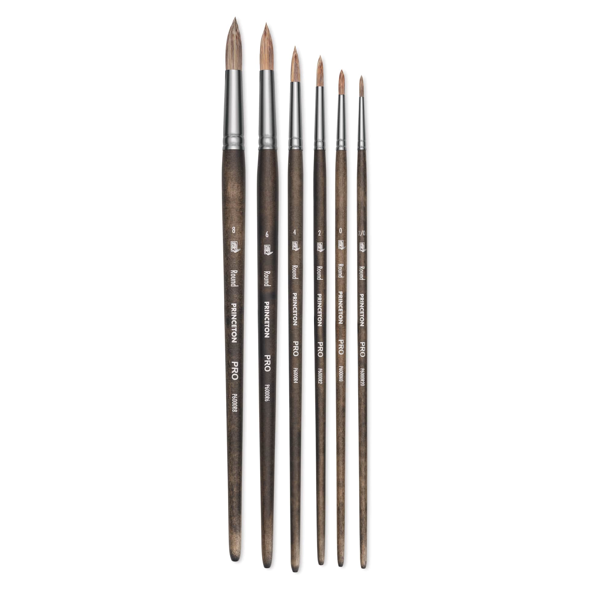 Princeton Pro Series 6000 Brushes - Rounds, selection of sizes