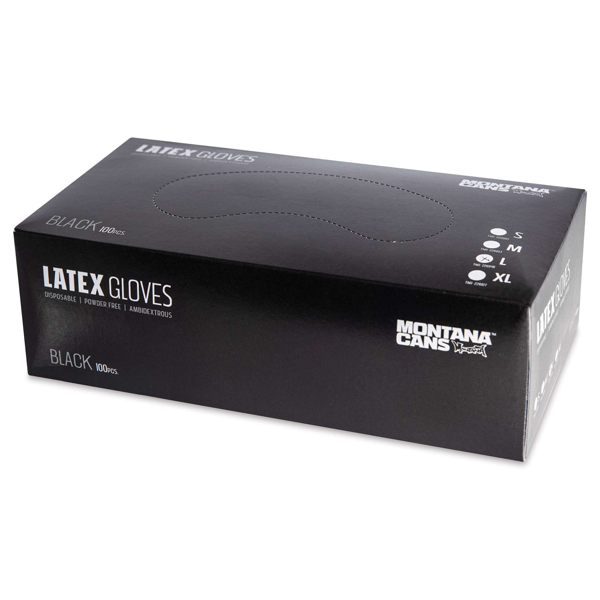 Montana Latex Glove Box - Small, Black, Box of 100