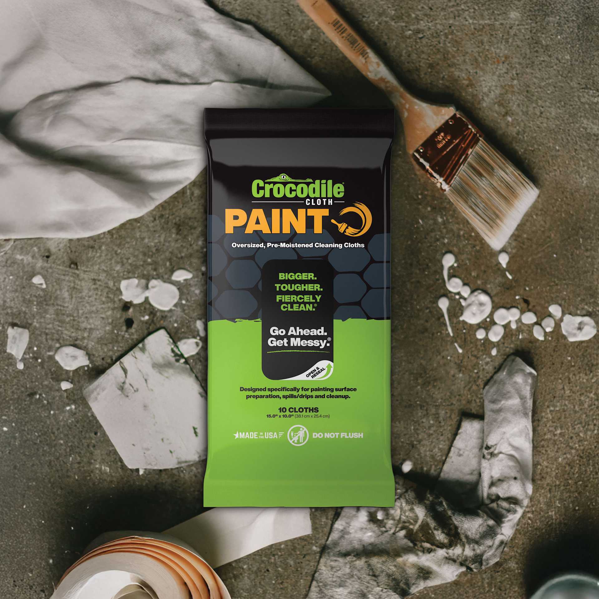 Crocodile Cloth Paint Wipes - 10" x 15", Pkg of 10