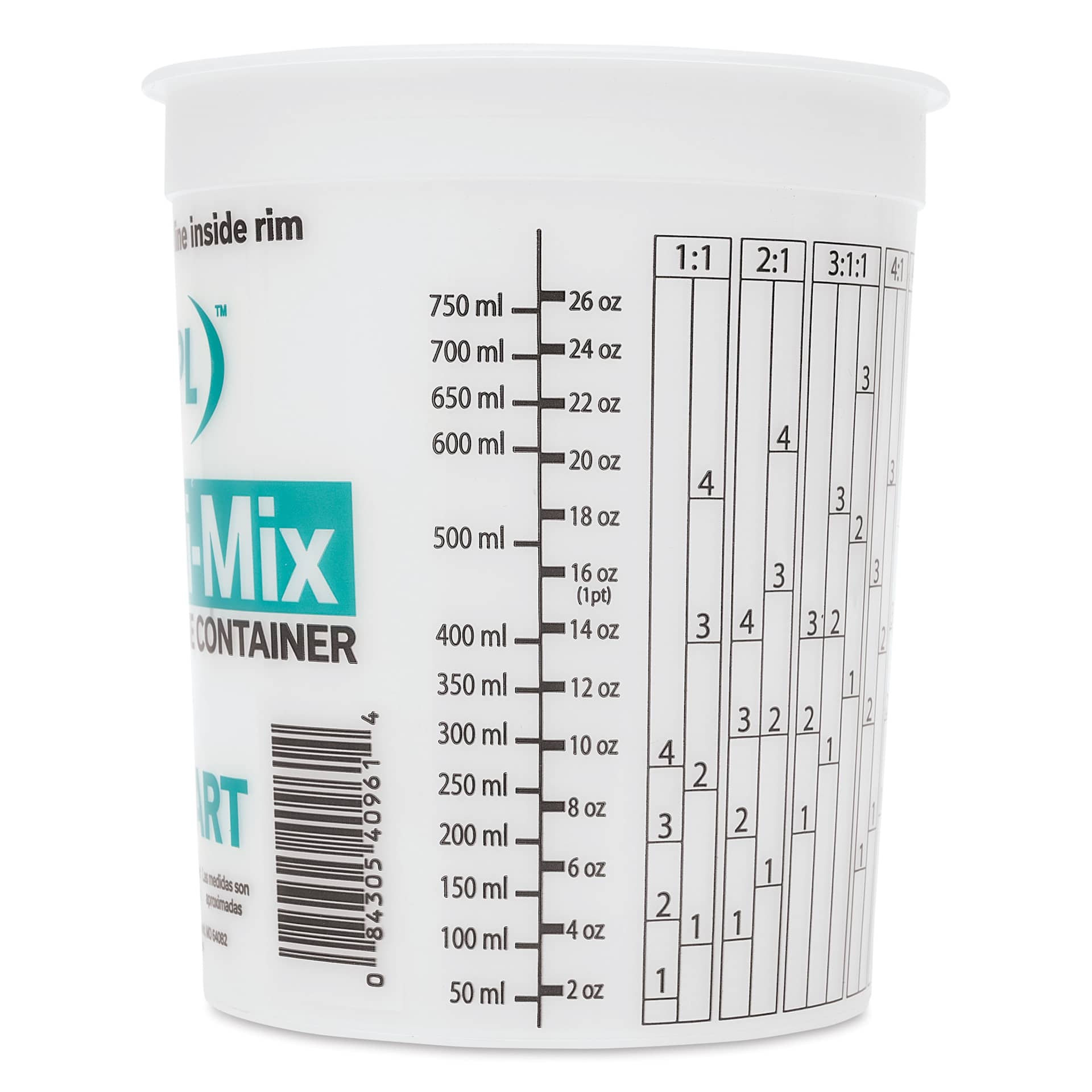 Plastic Tub - 1 Quart, ounce measurements 