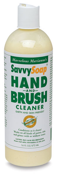 Marvelous Marianne's SavvySoap Cleaner - Front of Hand and Brush cleaner 16 oz bottle 