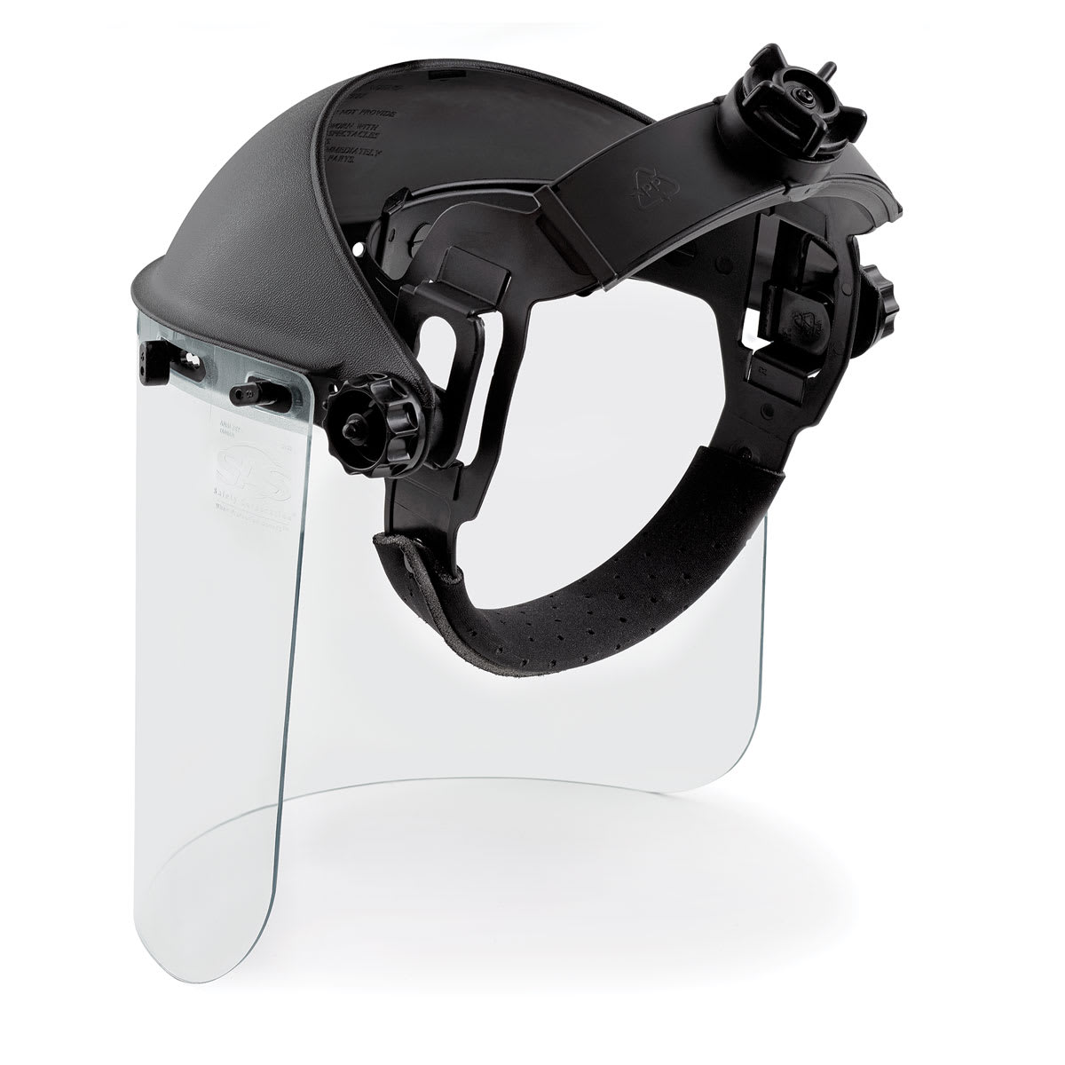 SAS Standard Face Shield - Rear view of Shield showing head attachments