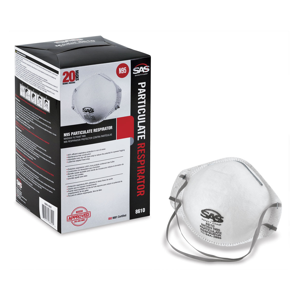 SAS N95 Particulate Respirator - Box of 20
