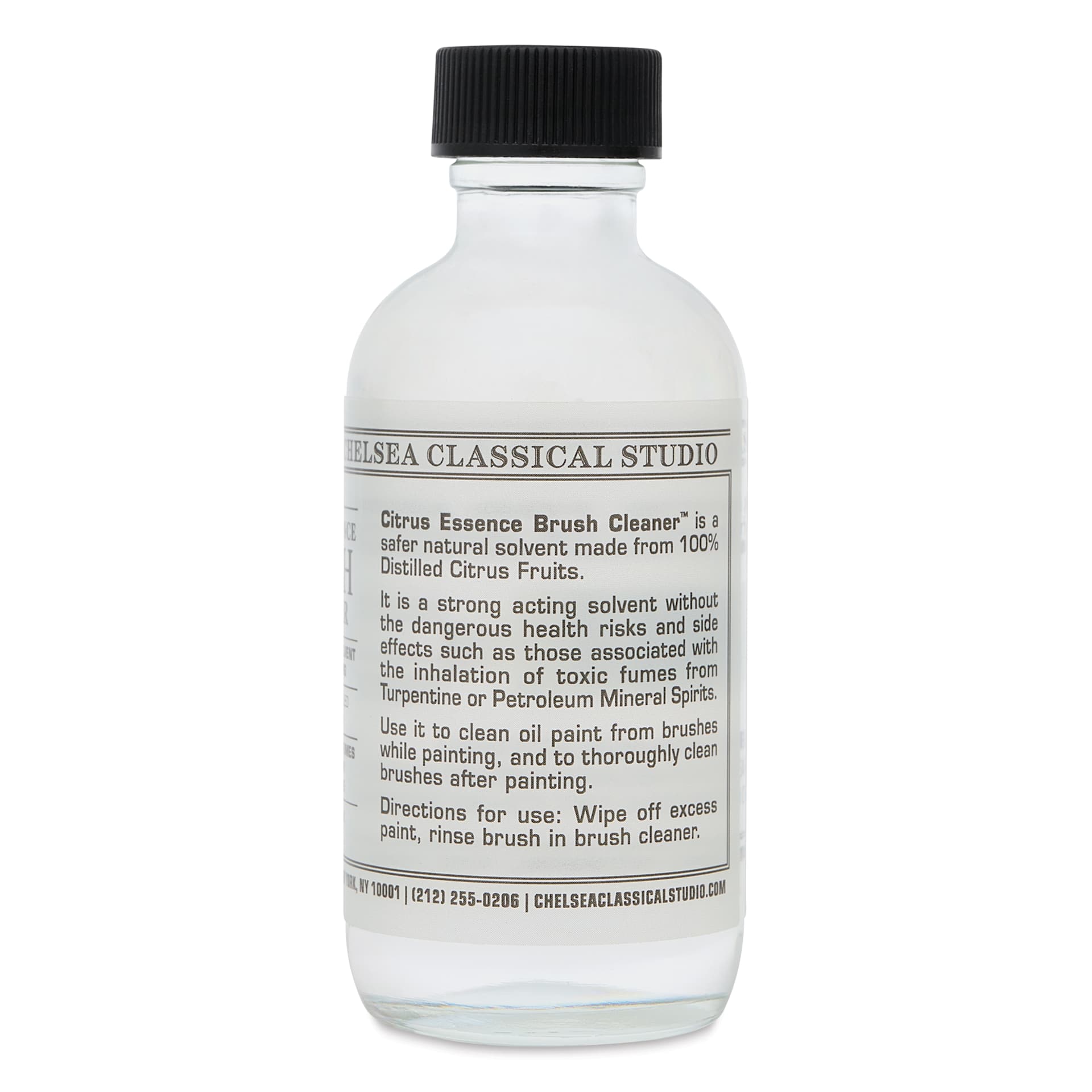 Chelsea Classical Studio Brush Cleaner - Citrus Essence Brush Cleaner, 2 oz back of bottle