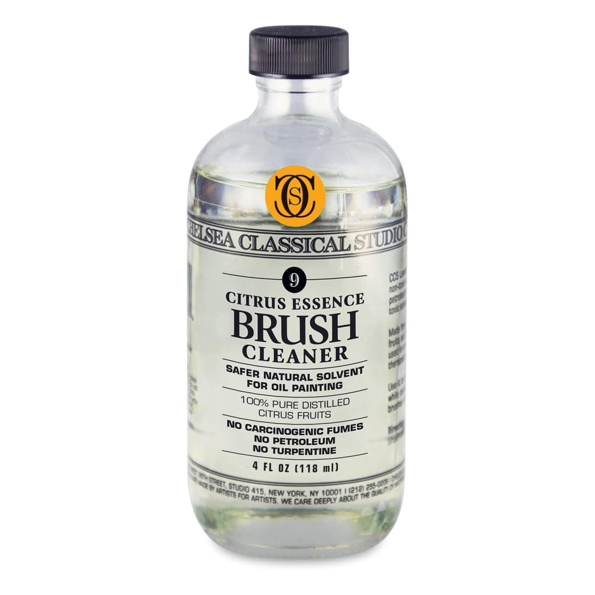 Chelsea Classical Studio Citrus Essence Brush Cleaner - Front of 4 oz bottle 
