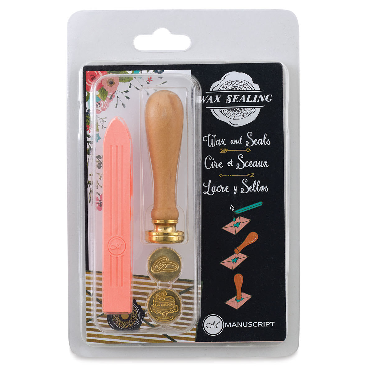 Manuscript Wax Sealing Kits - Top view of Wedding set showing wick and seals