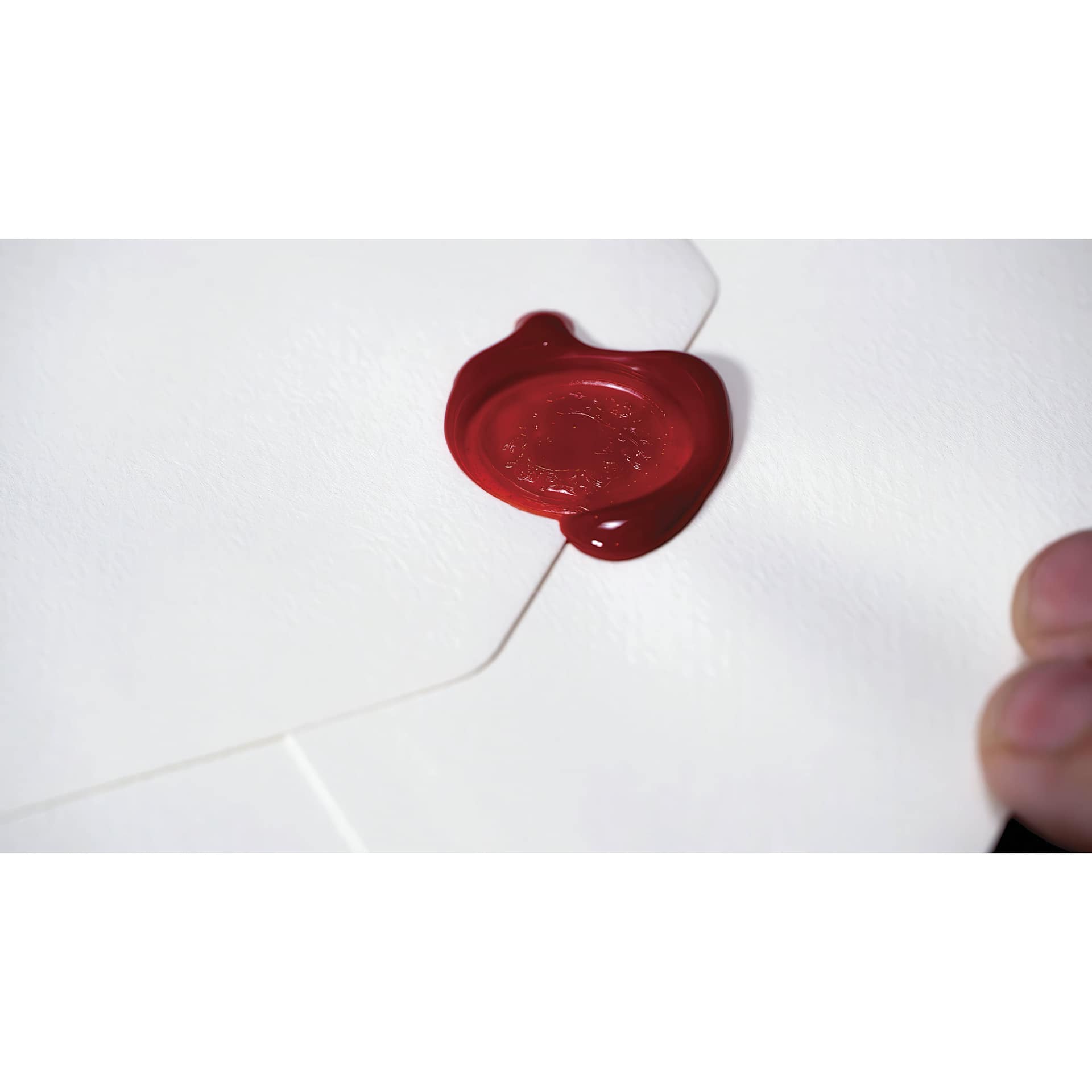 Manuscript Wax Sealing Kit - Set of 3, Holiday, close-up of red wax seal