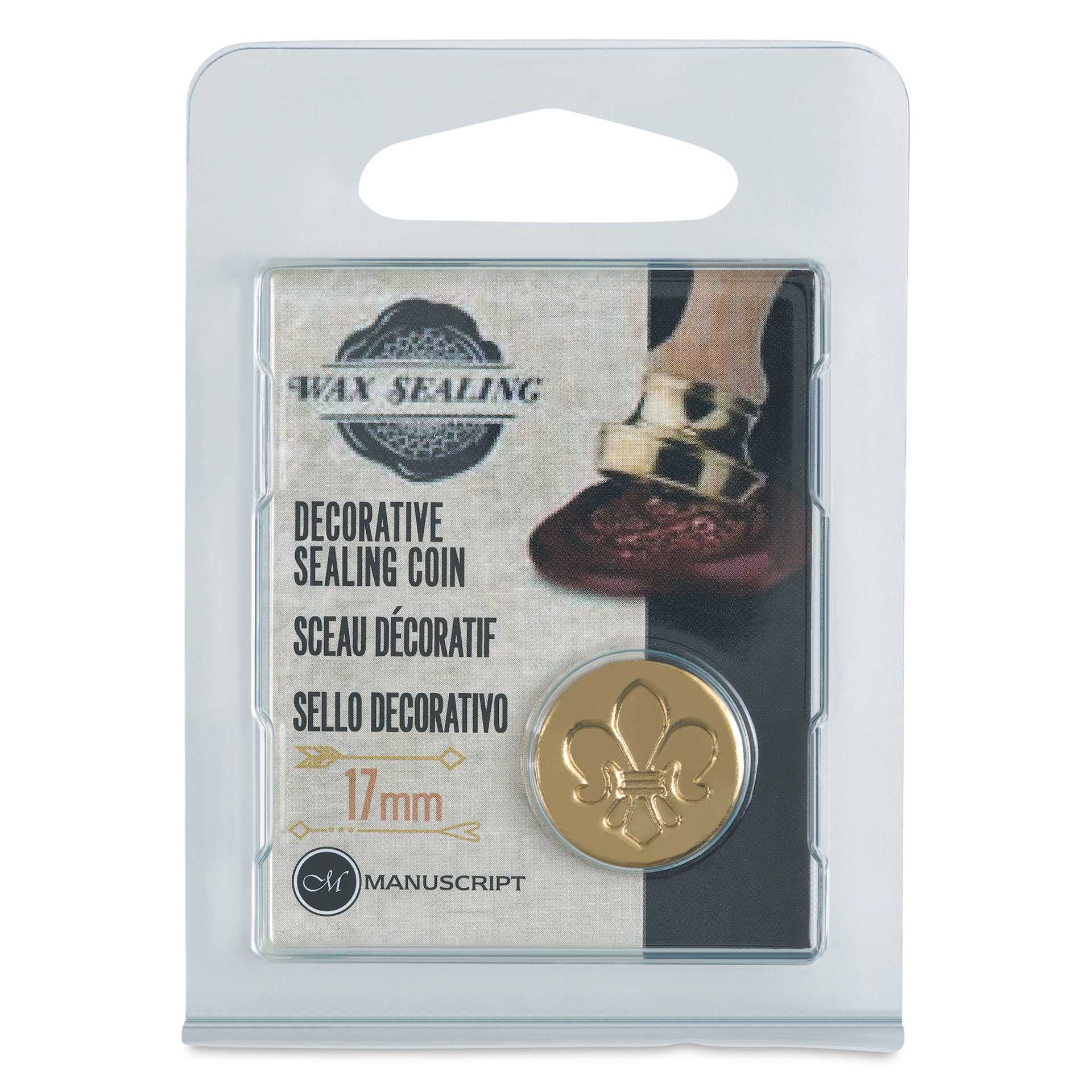 Manuscript Small Sealing Coin - Fleur De Lys, front of packaging
