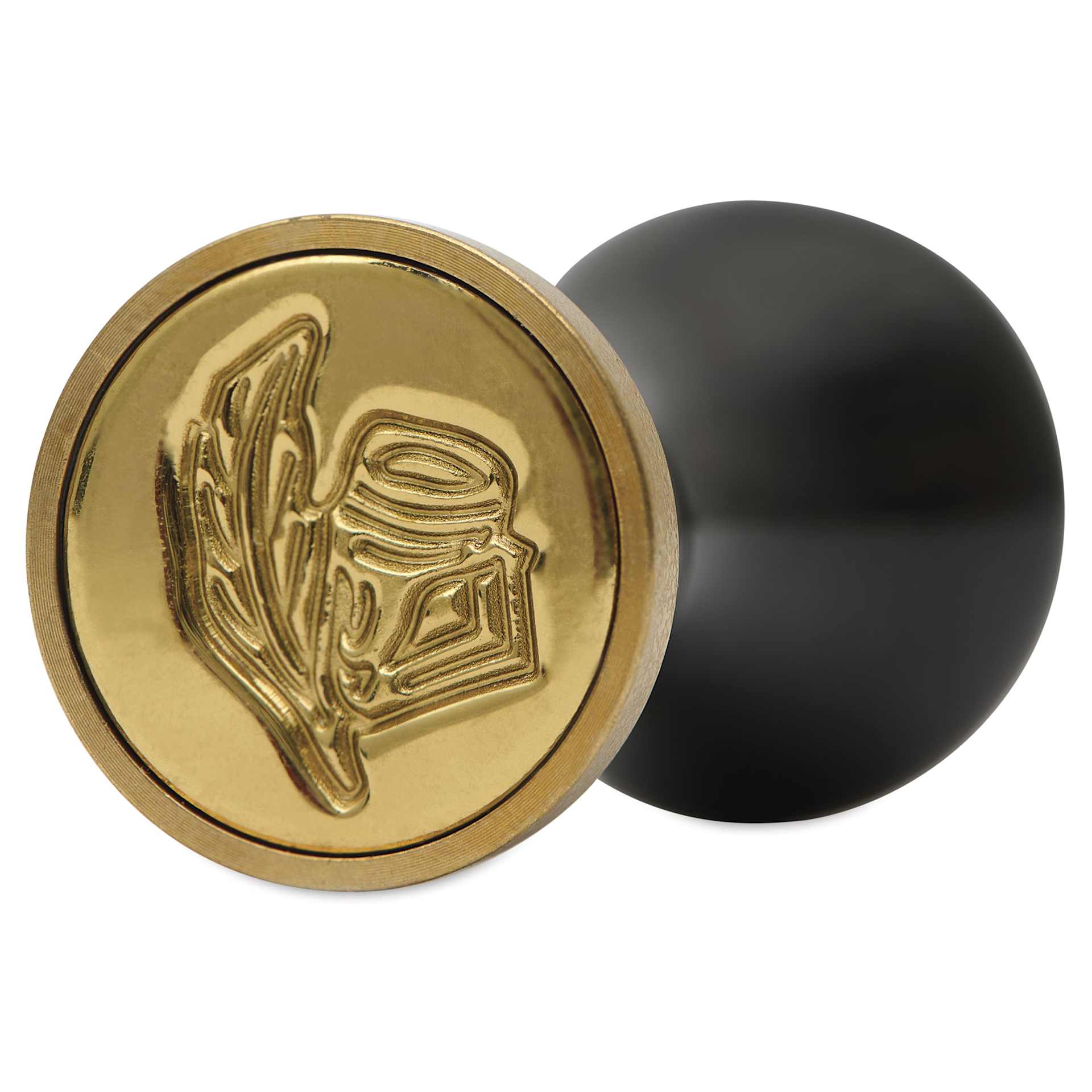 Manuscript Wax and Seal Small Ceramic Coin Set - Quill, close up