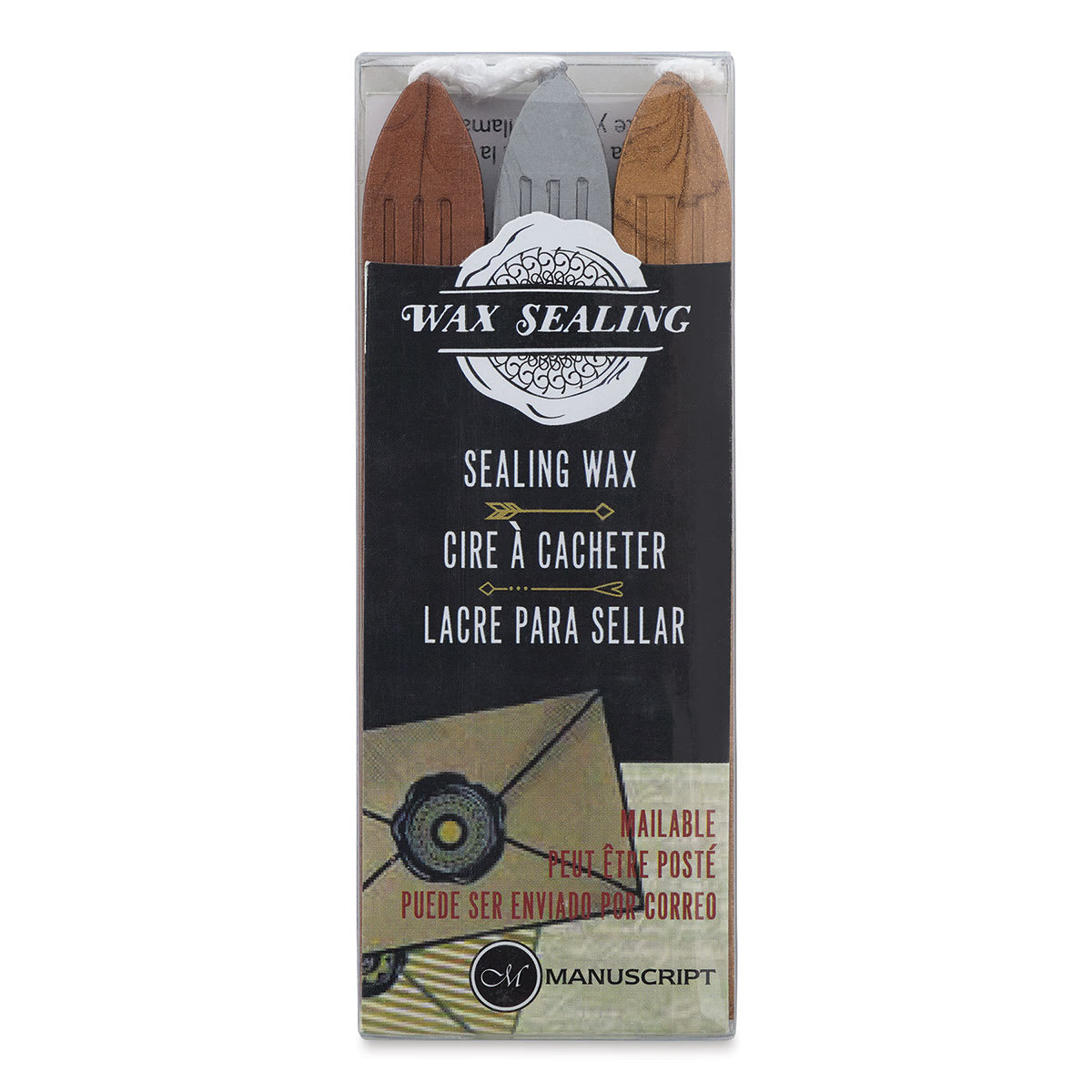 Manuscript Sealing Wax Sticks - Metallics, Pkg of 3, front of packaging