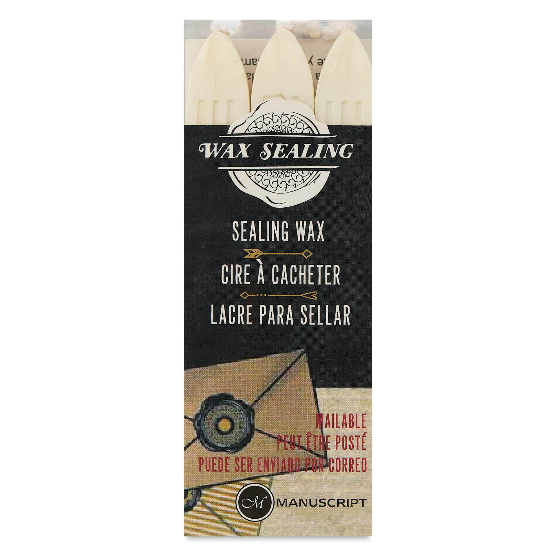 Manuscript Sealing Wax Sticks - Pearl, Pkg of 3, front of packaging