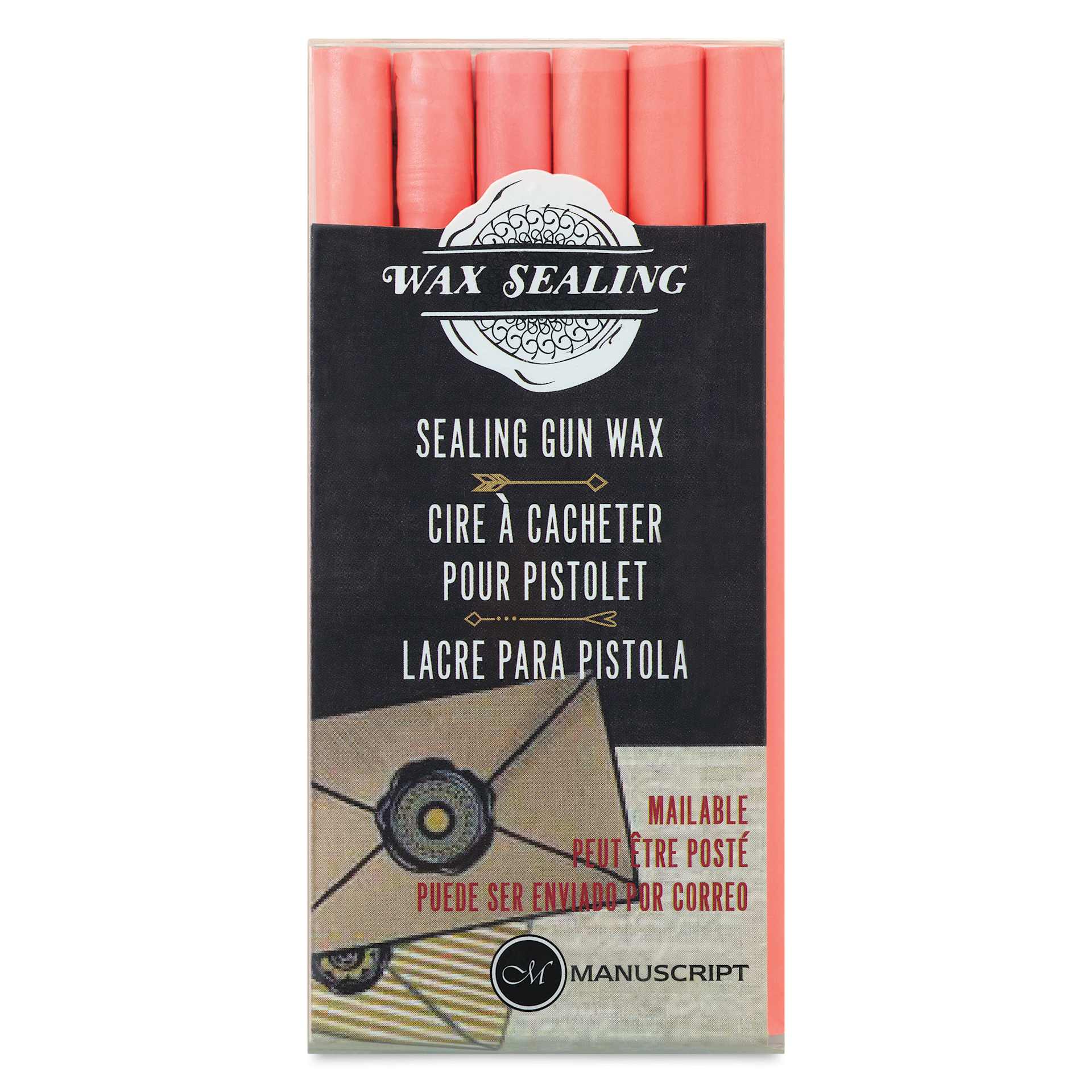 Manuscript Sealing Gun Wax Sticks - Peach, Pkg of 6, front of packaging