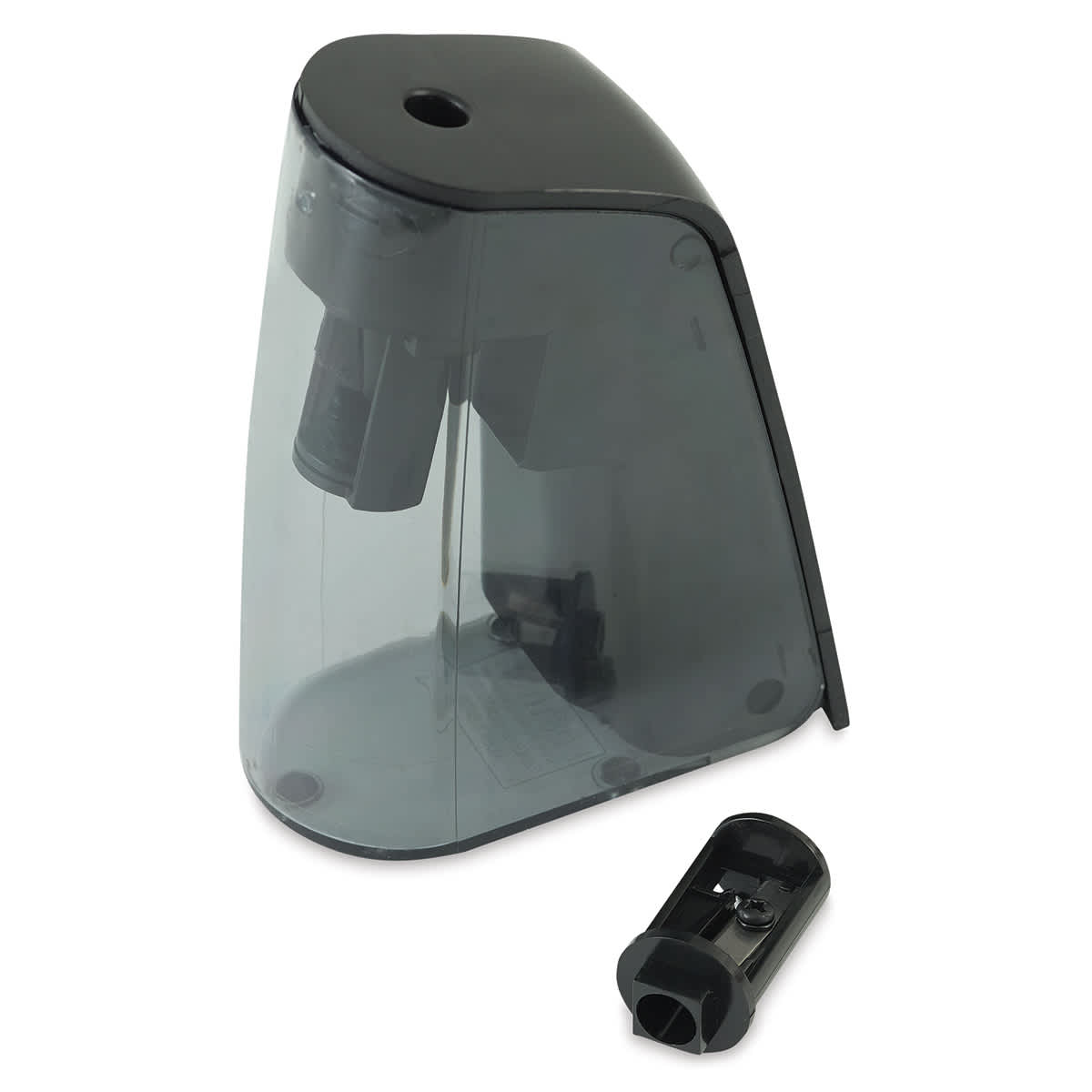 Bostitch Battery Pencil Sharpener - Empty Sharpener with Replacement Cutter Cartridge adjacent
