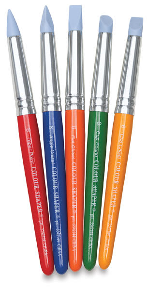 Colour Shaper Kids Paint Set - 5 Shapers upright showing different included shapes
