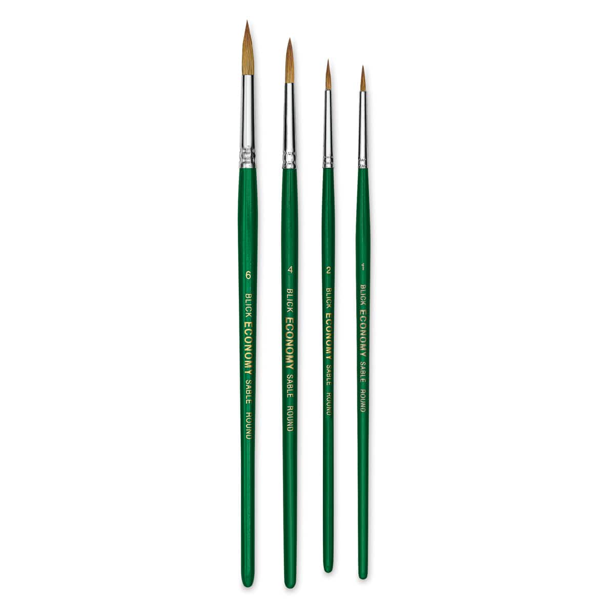 Blick Economy Short Handle Sable Brush Set - Round, 1/2/4/6, Set of 4